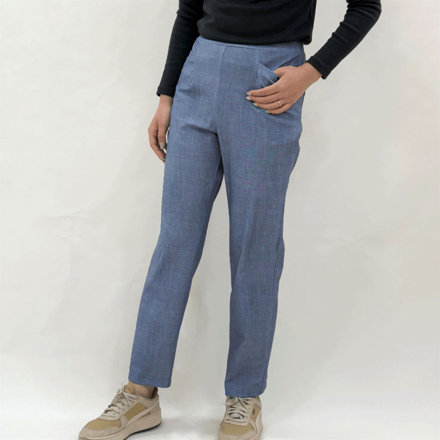 ピタッツ メッシュハイテンションデニムプリントストレートパンツ - 画像16