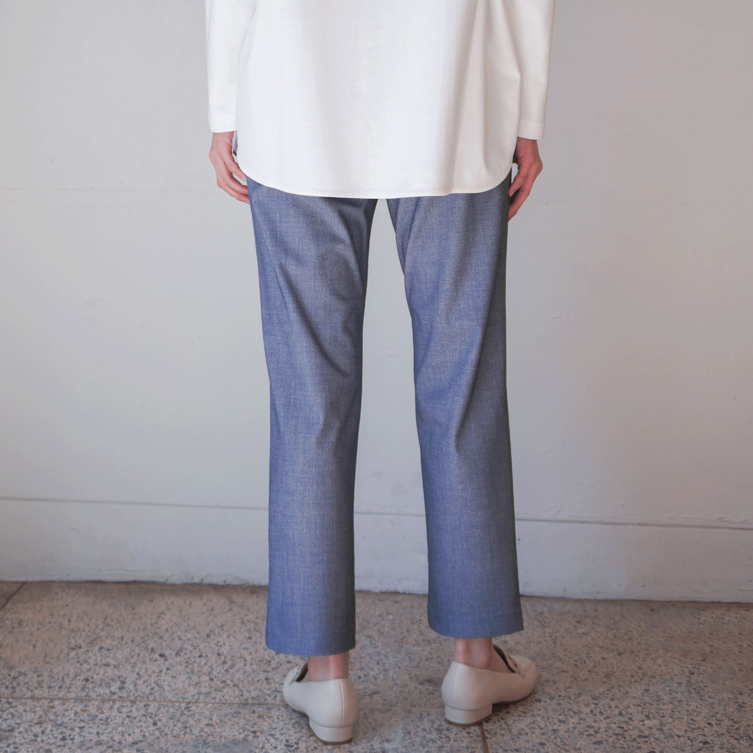 ピタッツ メッシュハイテンションデニムプリントストレートパンツ - 画像3