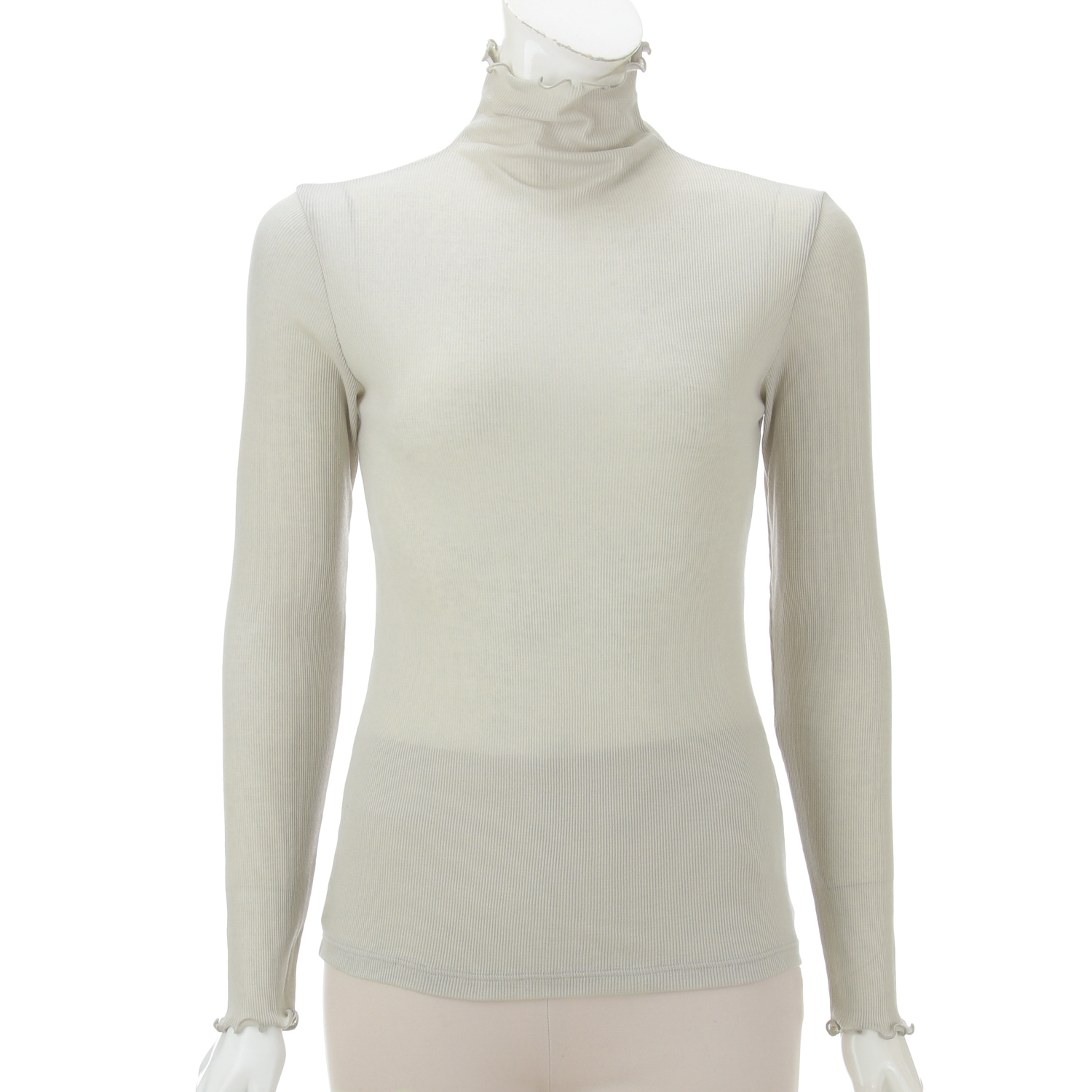 ジョワイユ ふわふわテレコ ボトルネック長袖インナー - 画像1