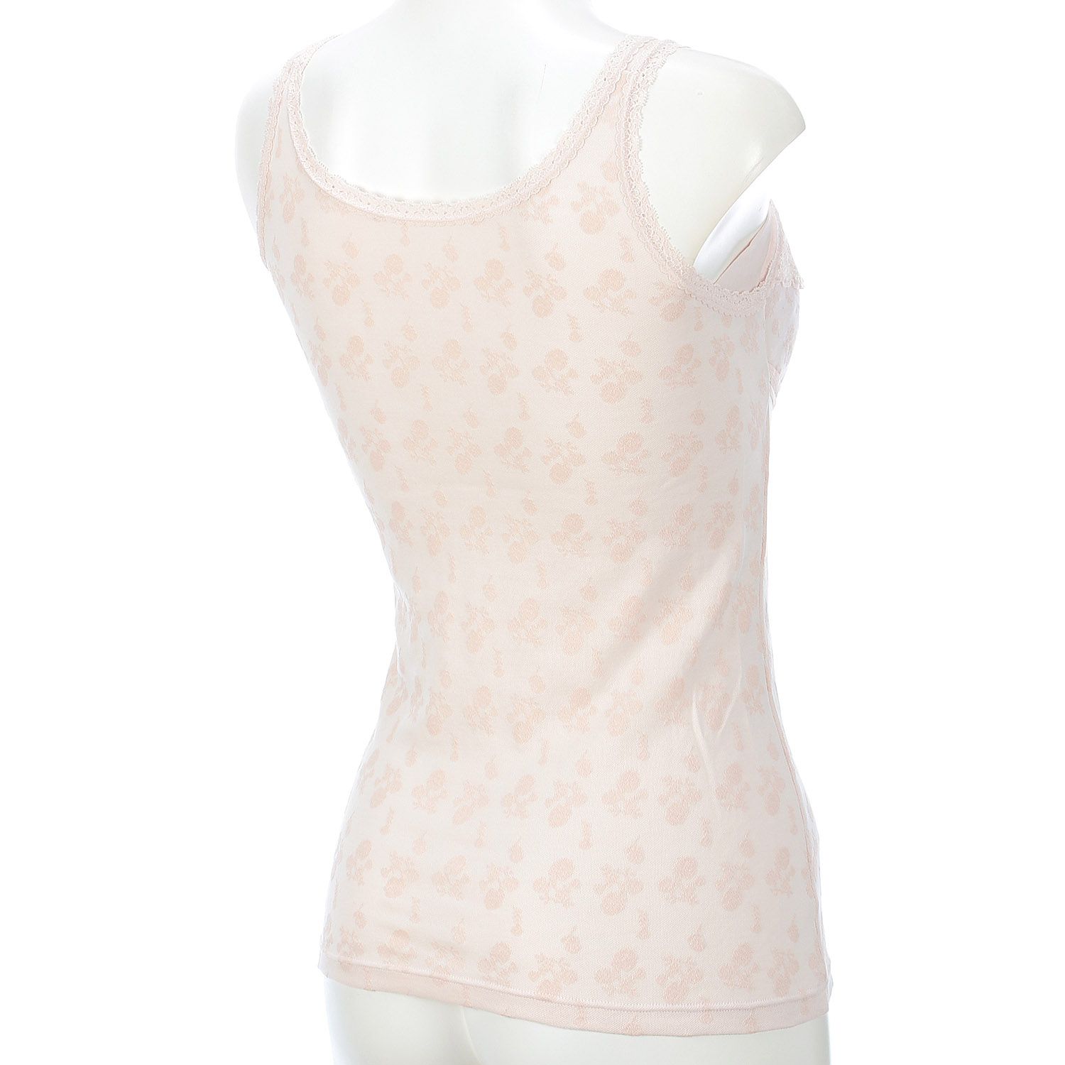 花柄綿混ジャガード汗取り付カップ付インナー - 画像3