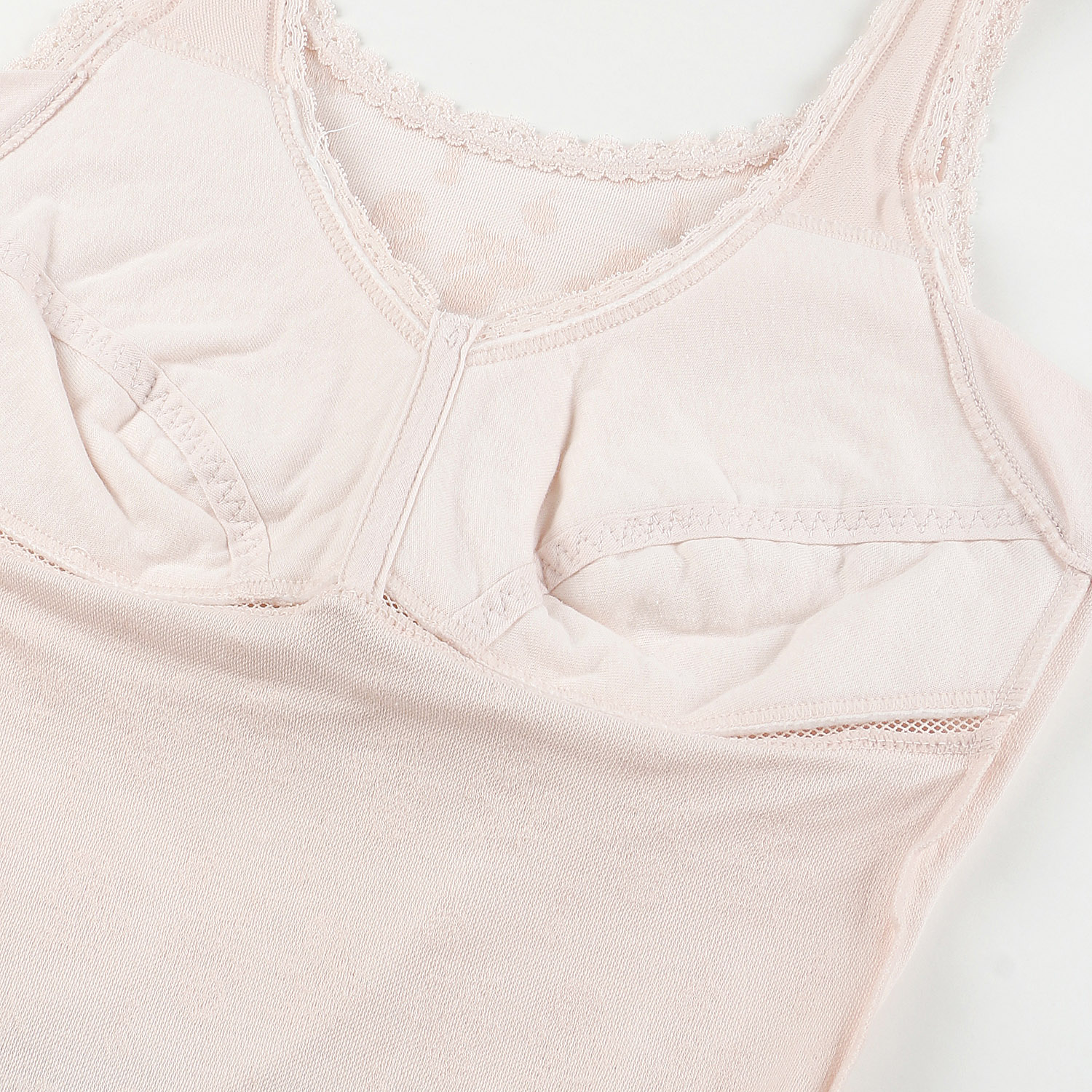 花柄綿混ジャガード汗取り付カップ付インナー - 画像4