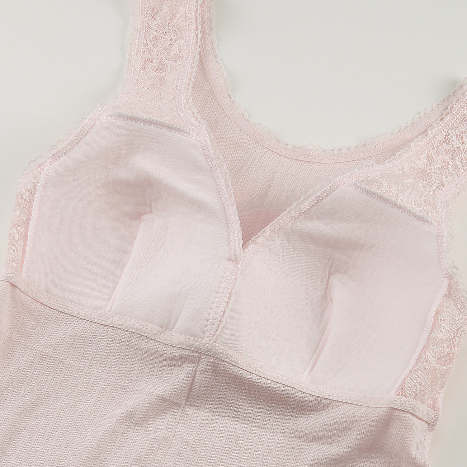 ドライ綿ラン型ブラキャミ（胸レース） - 画像4