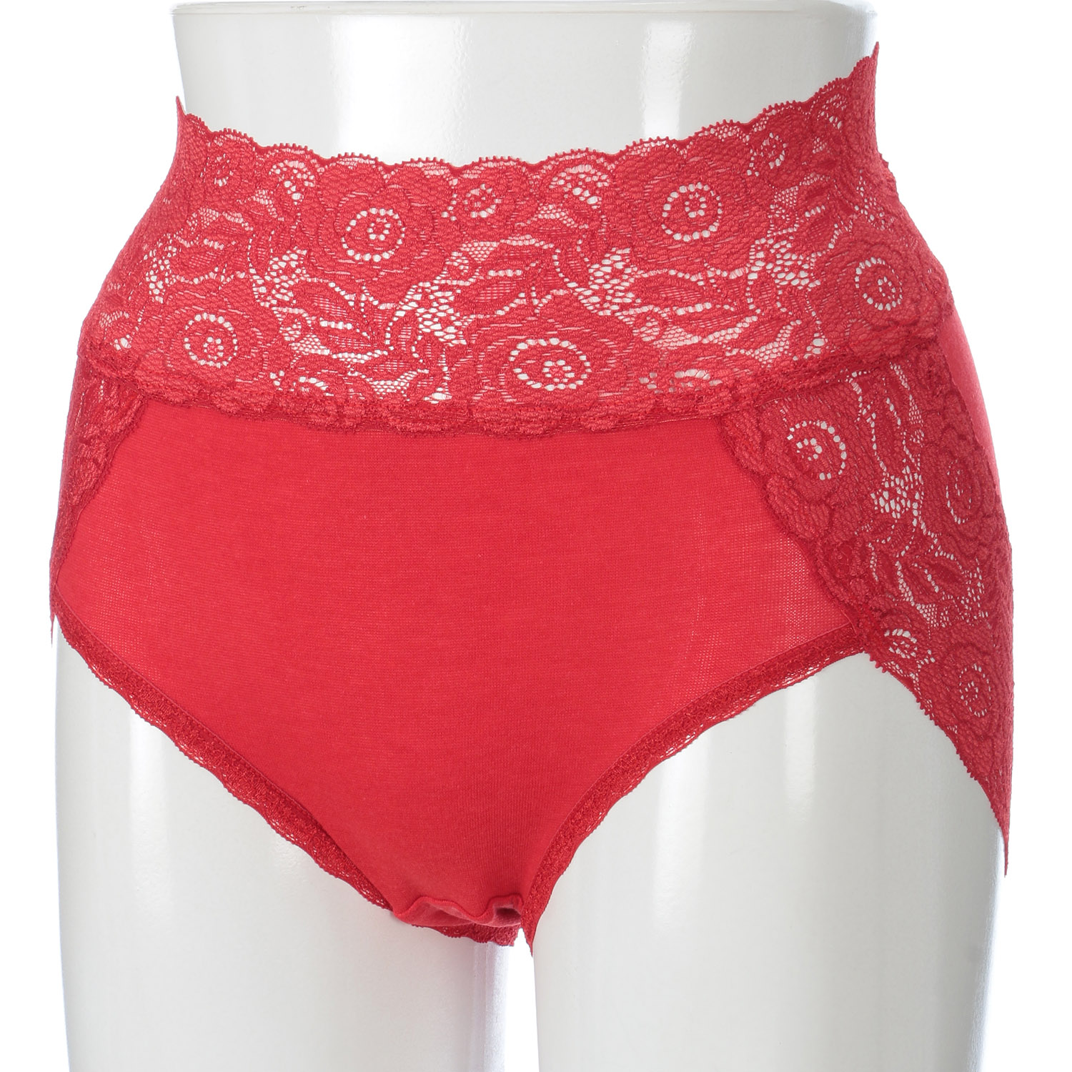 【新商品】薔薇レースショーツ 赤L