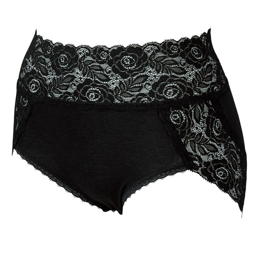 【予約可能品】薔薇レースショーツ 黒L - 画像1