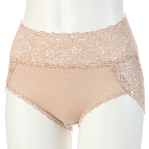 【予約可能品】薔薇レースショーツ モカベージュL