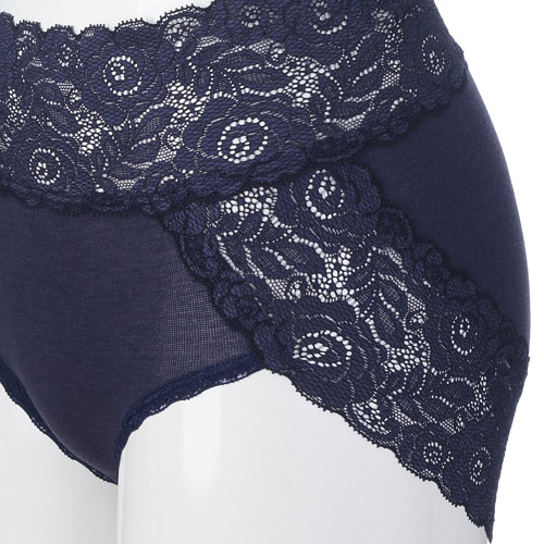 【在庫限り】薔薇レースショーツ 濃紺LL - 画像3
