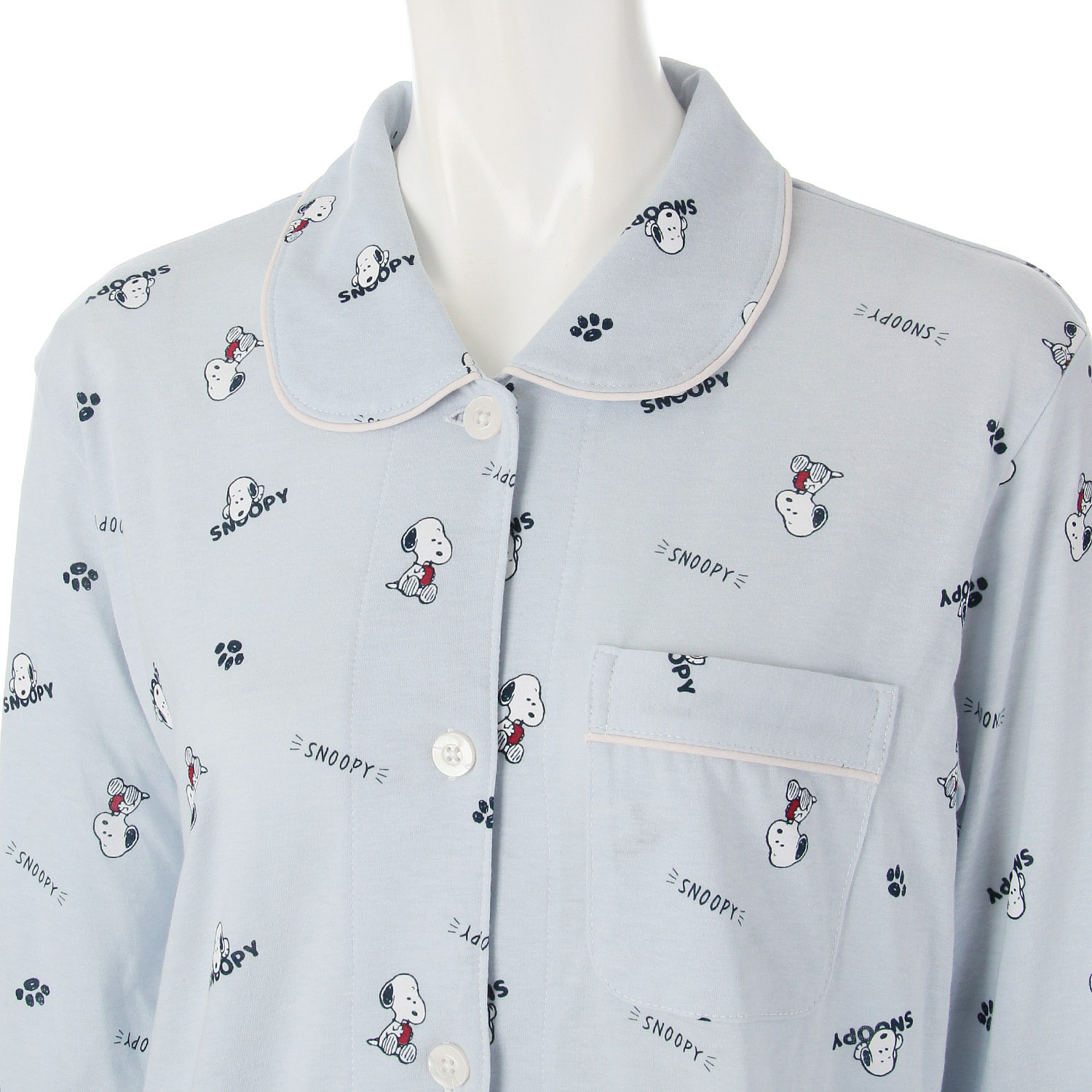 SNOOPY TC天竺総柄プリント 長袖長パンツシャツパジャマ  レディース - 画像5