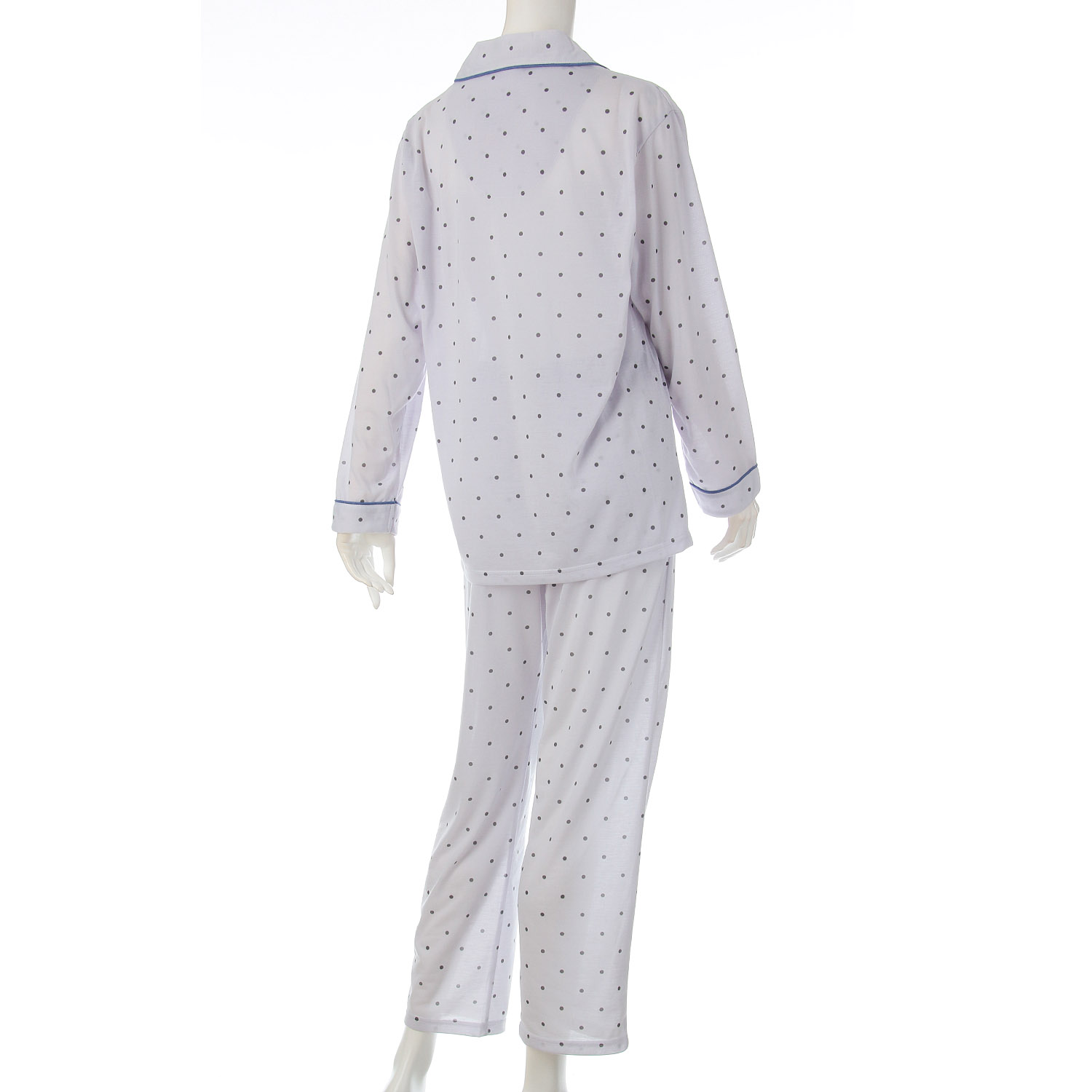 chamoppa 天竺 ドット柄長袖長パンツシャツパジャマ - 画像3