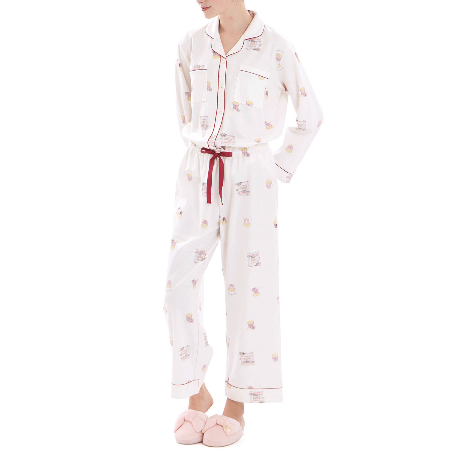 Nerue エアーニットハッピーポップコーン テーラードパジャマ - 画像2