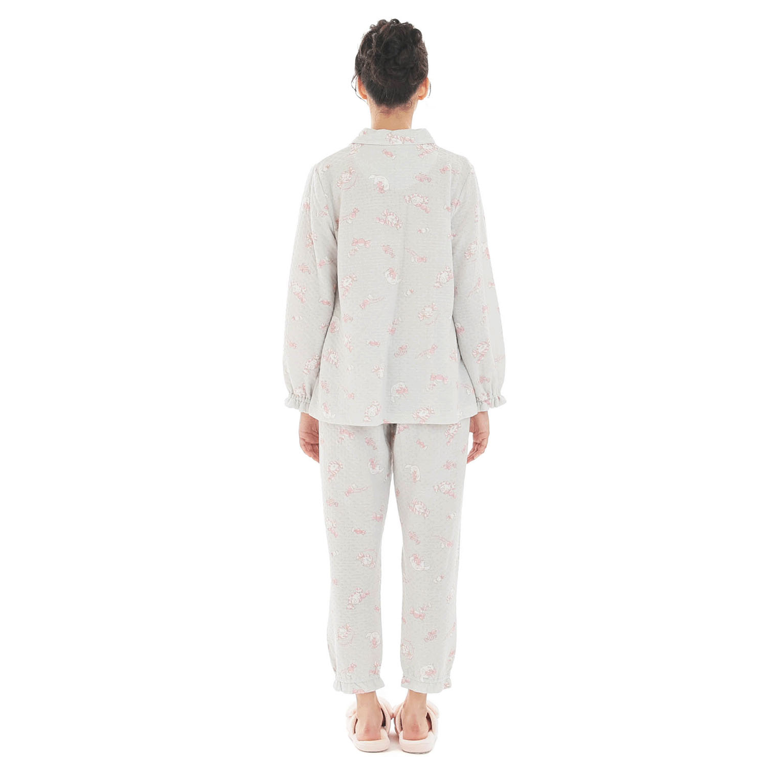 Narue 接結（綿入り）ボンボンキャットシャツパジャマ - 画像16