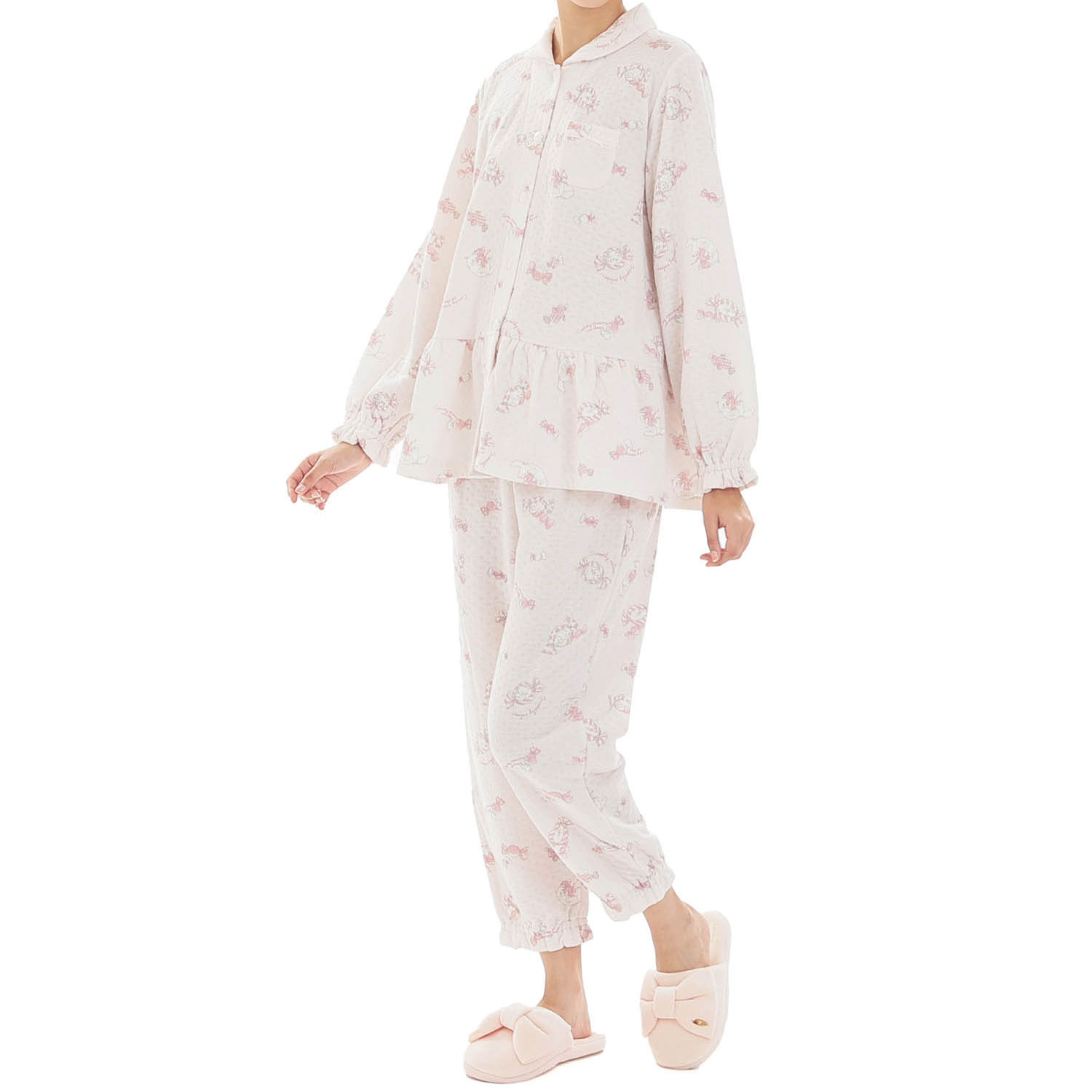 Narue 接結（綿入り）ボンボンキャットシャツパジャマ - 画像19