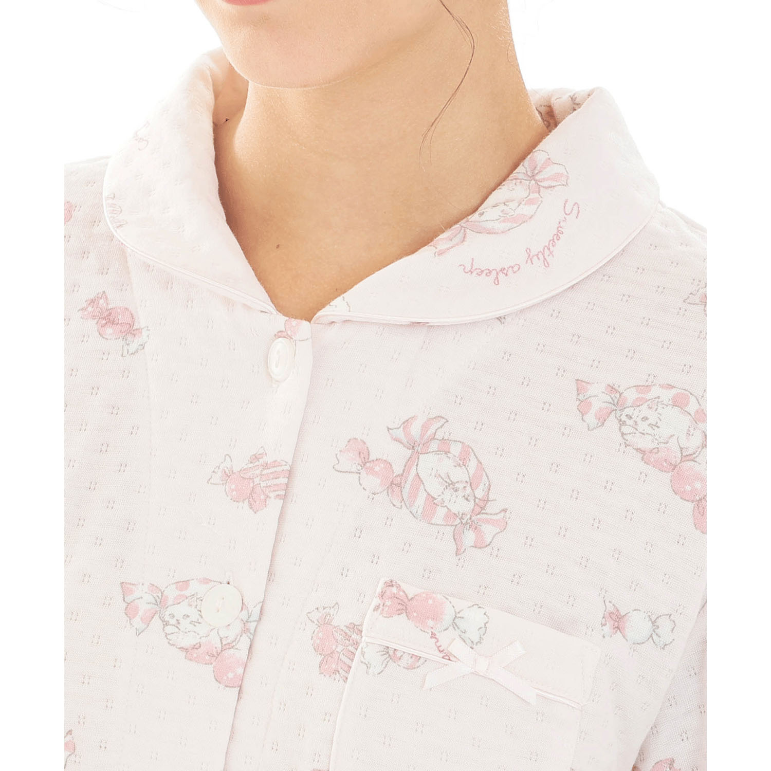 Narue 接結（綿入り）ボンボンキャットシャツパジャマ - 画像20