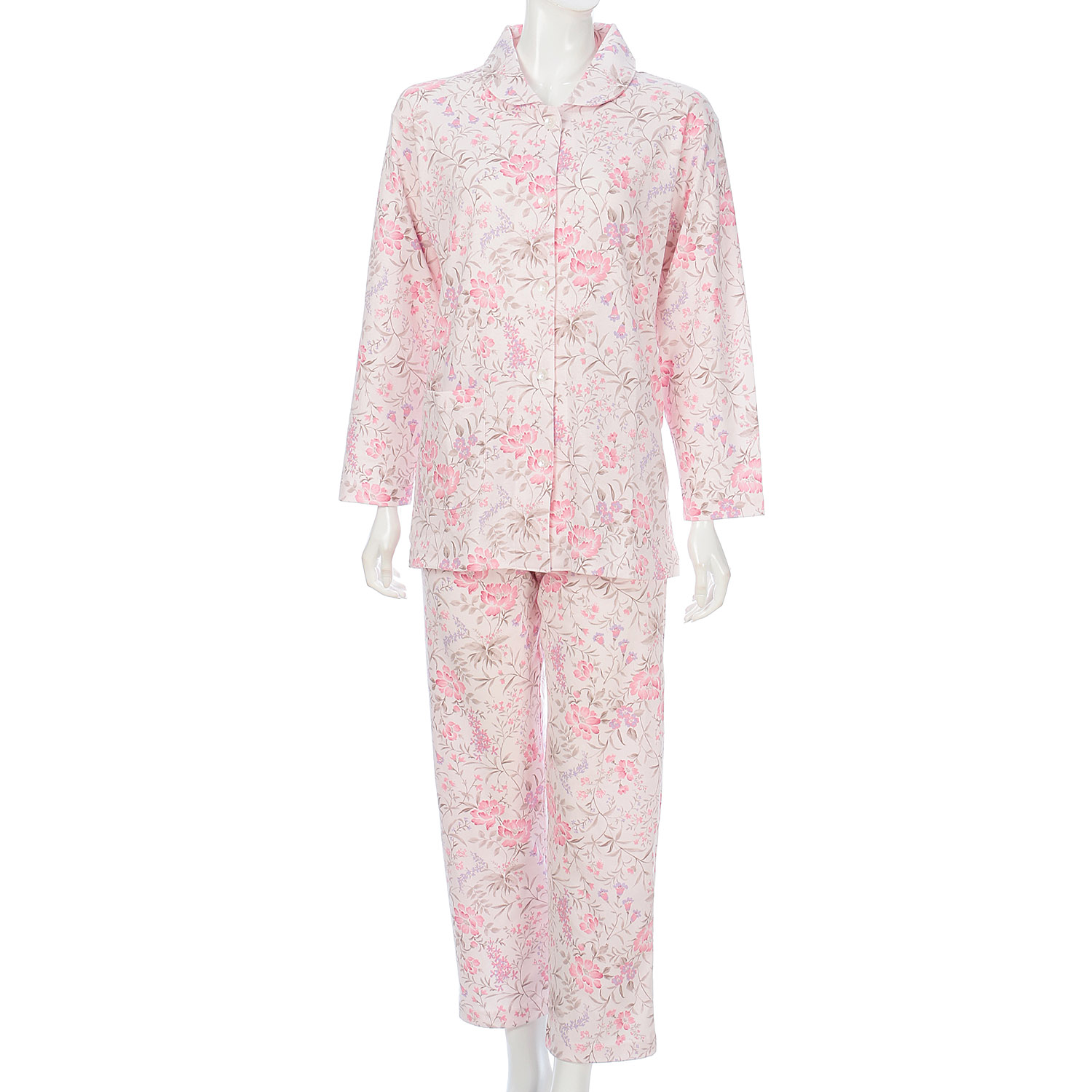 婦人綿100％スムースパジャマS、M、L 日本製 - 画像1