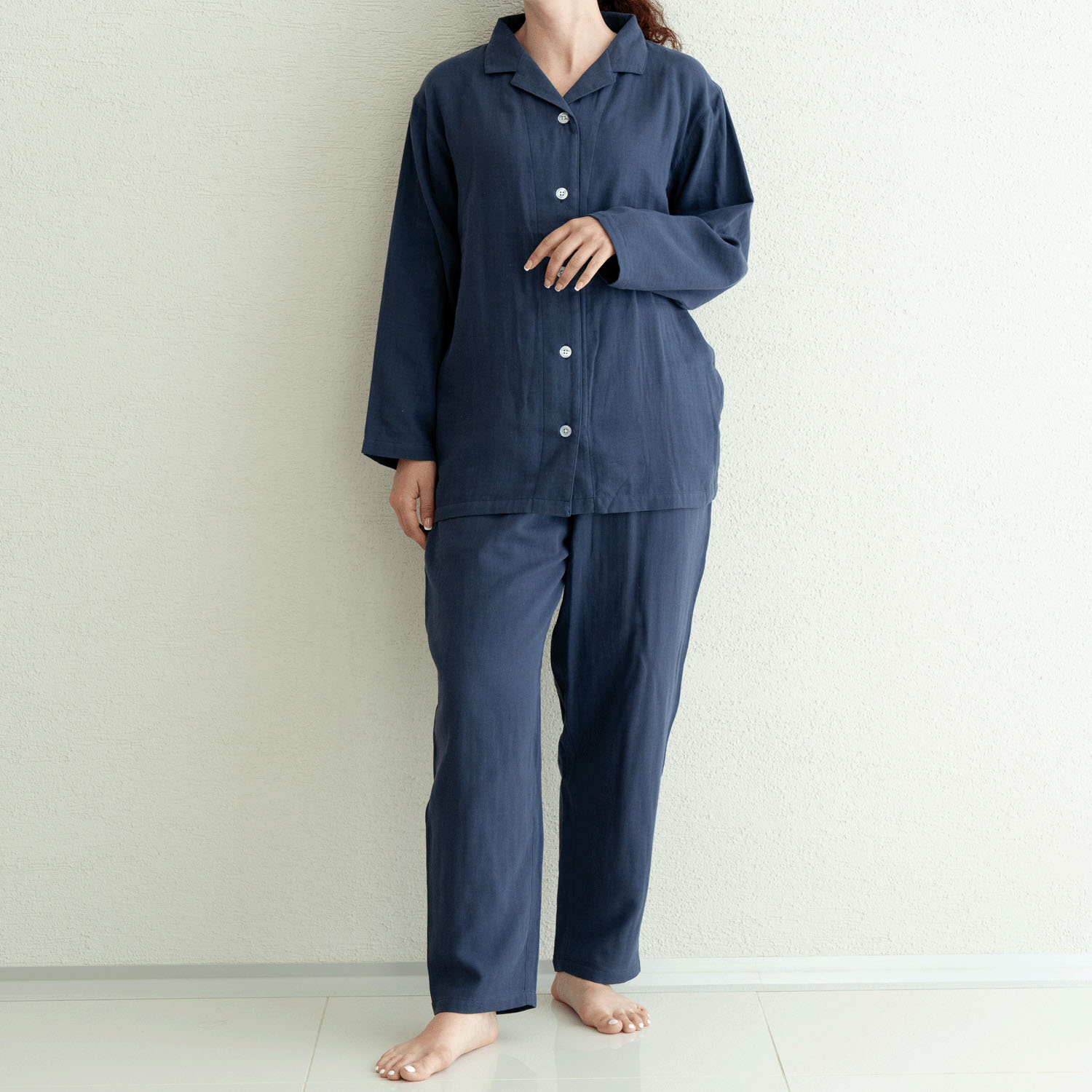 着る保湿クリーム 前開きテーラースリーピングウェア - 画像5