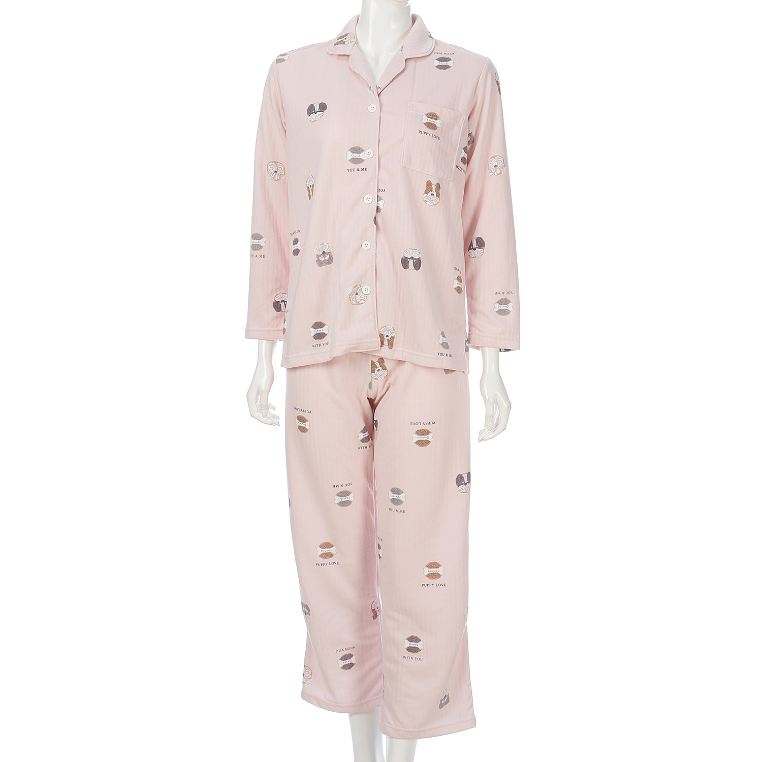 Candy Closet 婦人 ストライプキルト ドッグクッキープリント パジャマ - 画像2