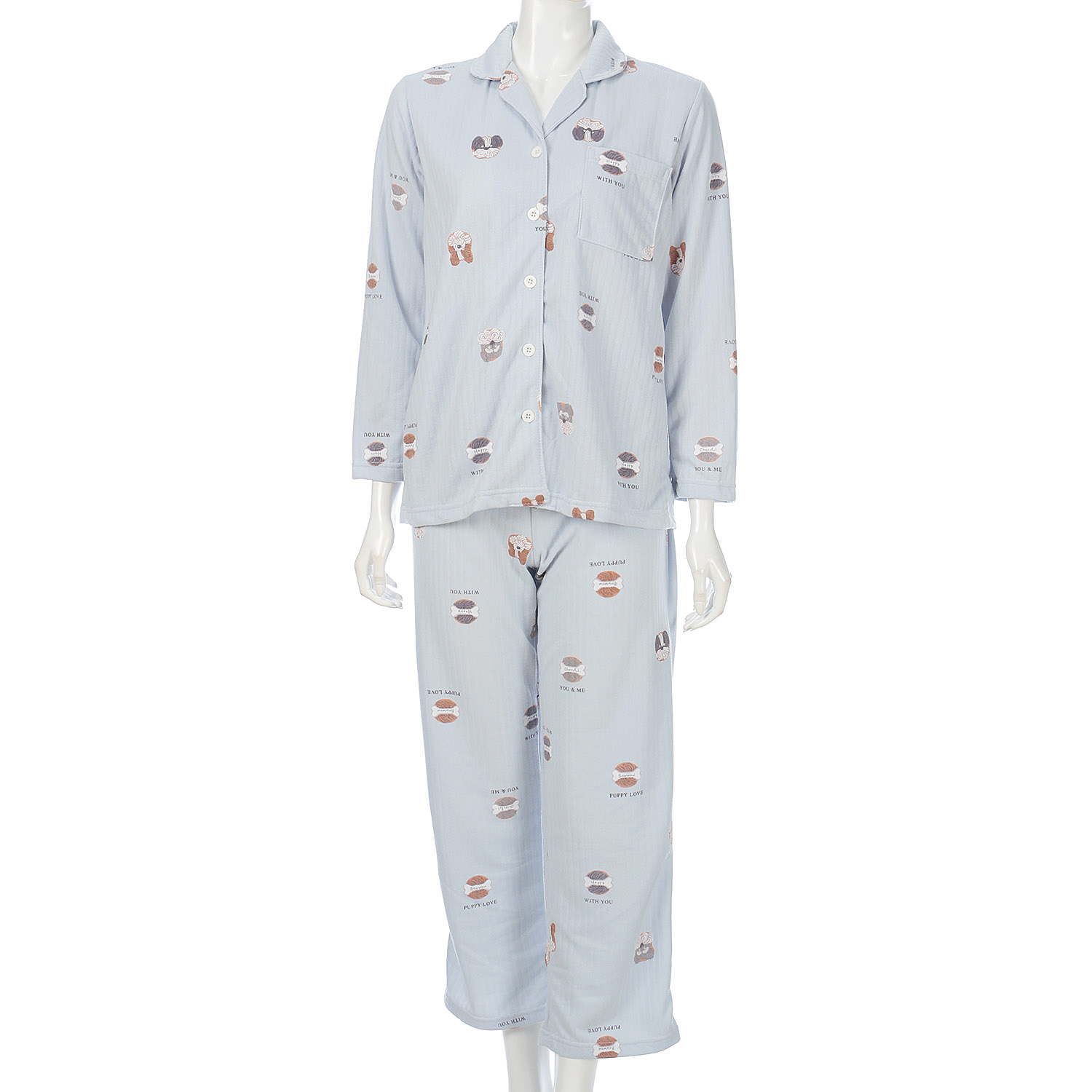 Candy Closet 婦人 ストライプキルト ドッグクッキープリント パジャマ - 画像5