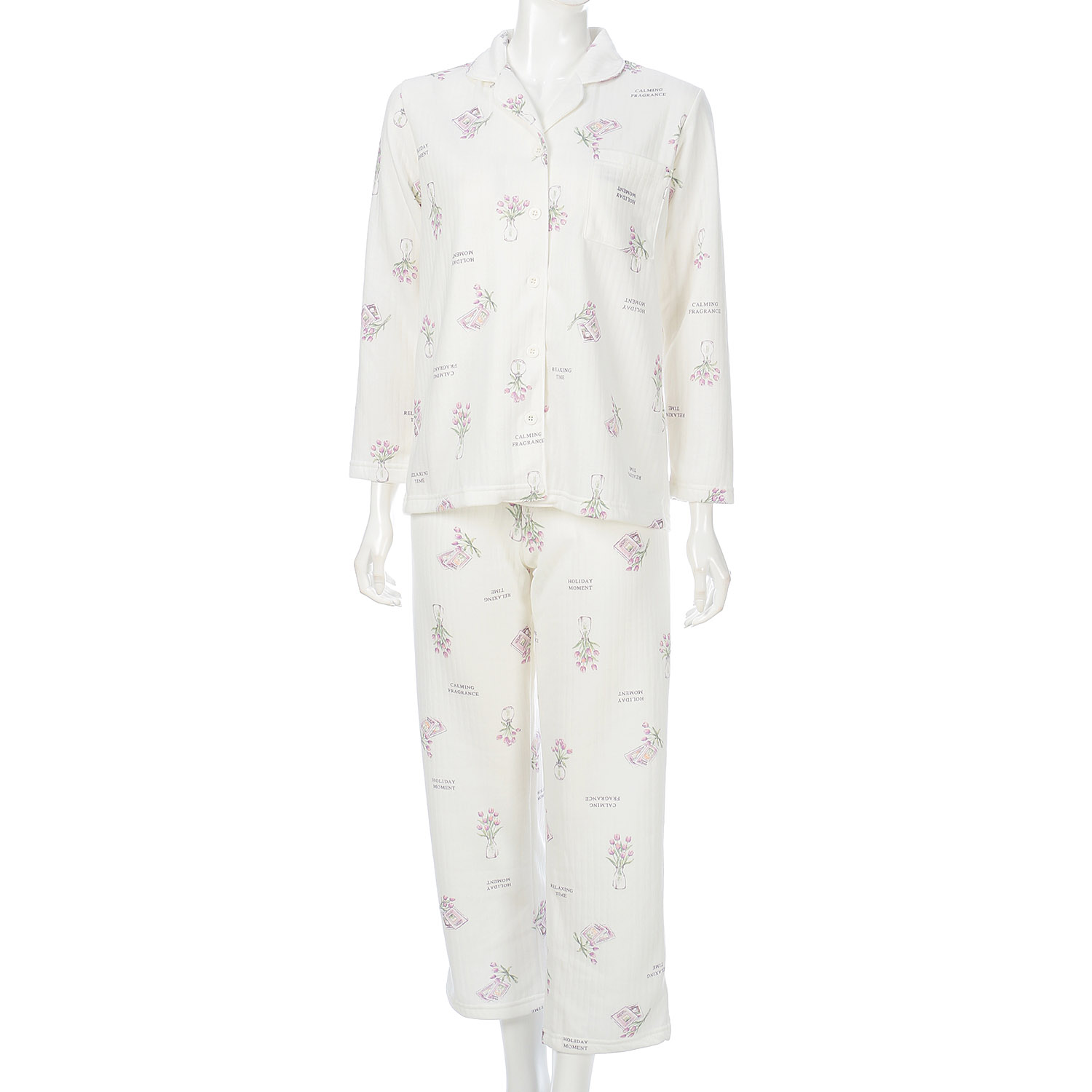 Candy Closet 婦人 ストライプキルト ドッグクッキープリント パジャマ - 画像1