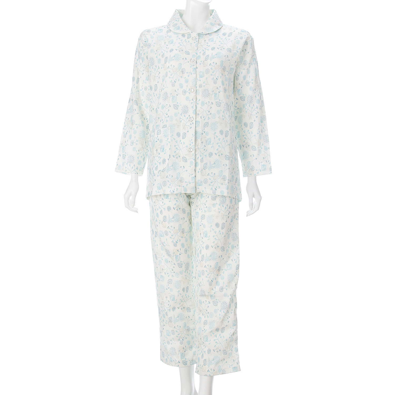 婦人ガーゼ全開シャツパジャマ LL 日本製 - 画像2