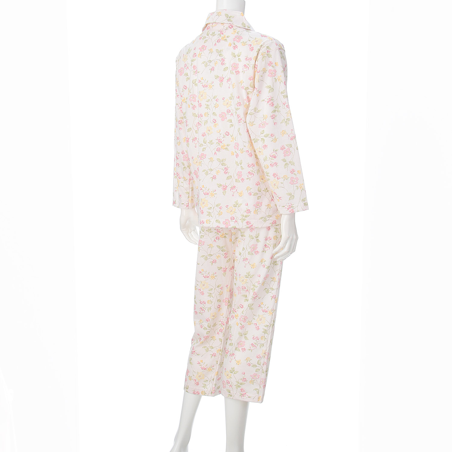 婦人 綿天竺全開パジャマ プチサイズ S／M／L 日本製 - 画像2