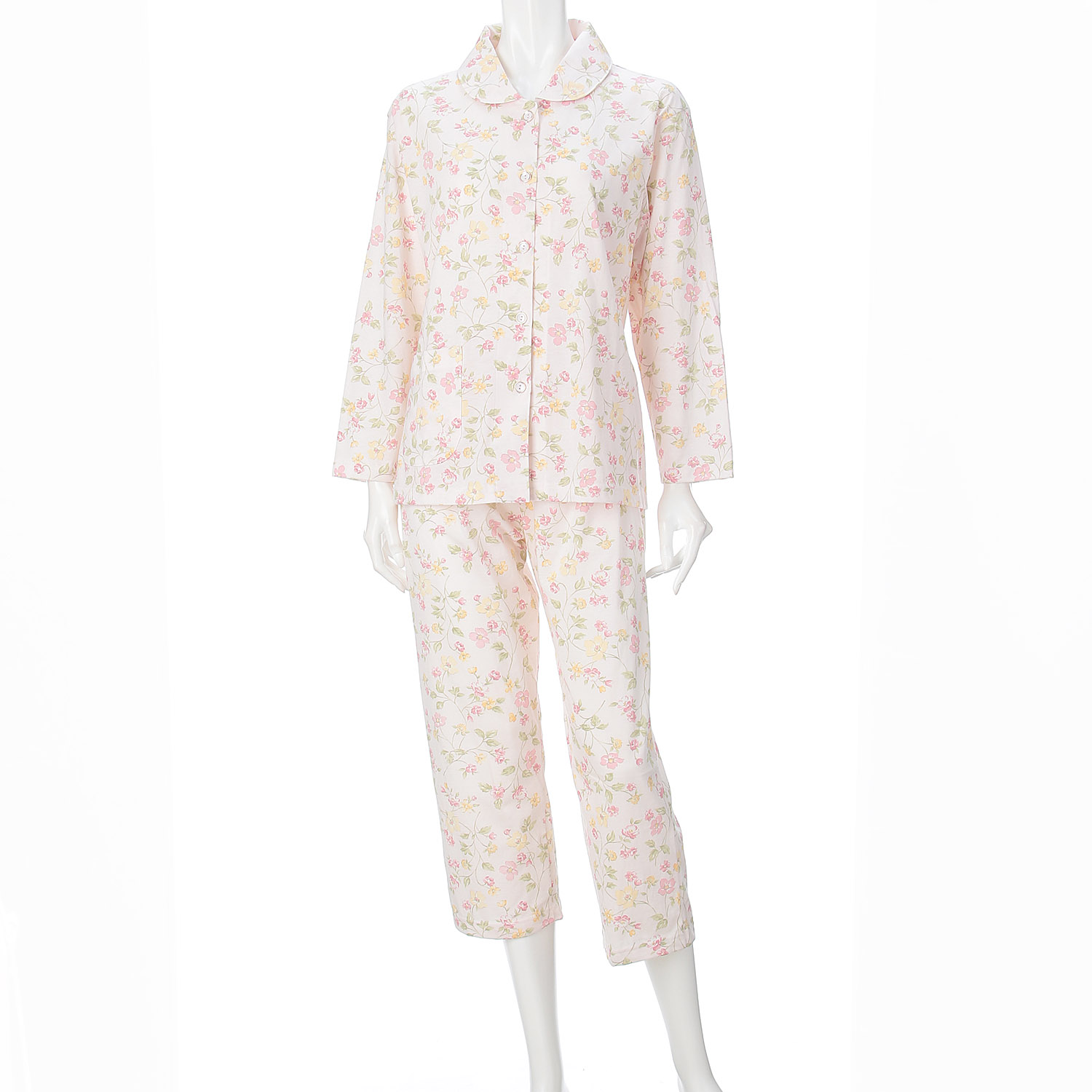 婦人 綿天竺全開パジャマ プチサイズ S／M／L 日本製