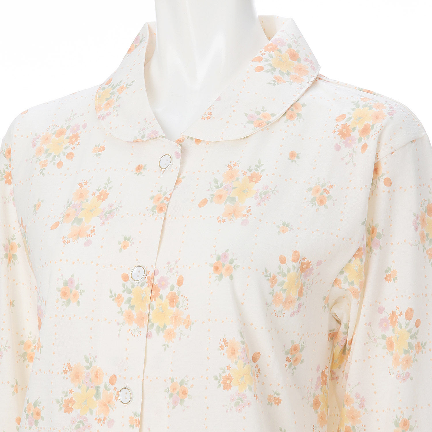 婦人 綿天竺全開パジャマ  LL 日本製 - 画像4