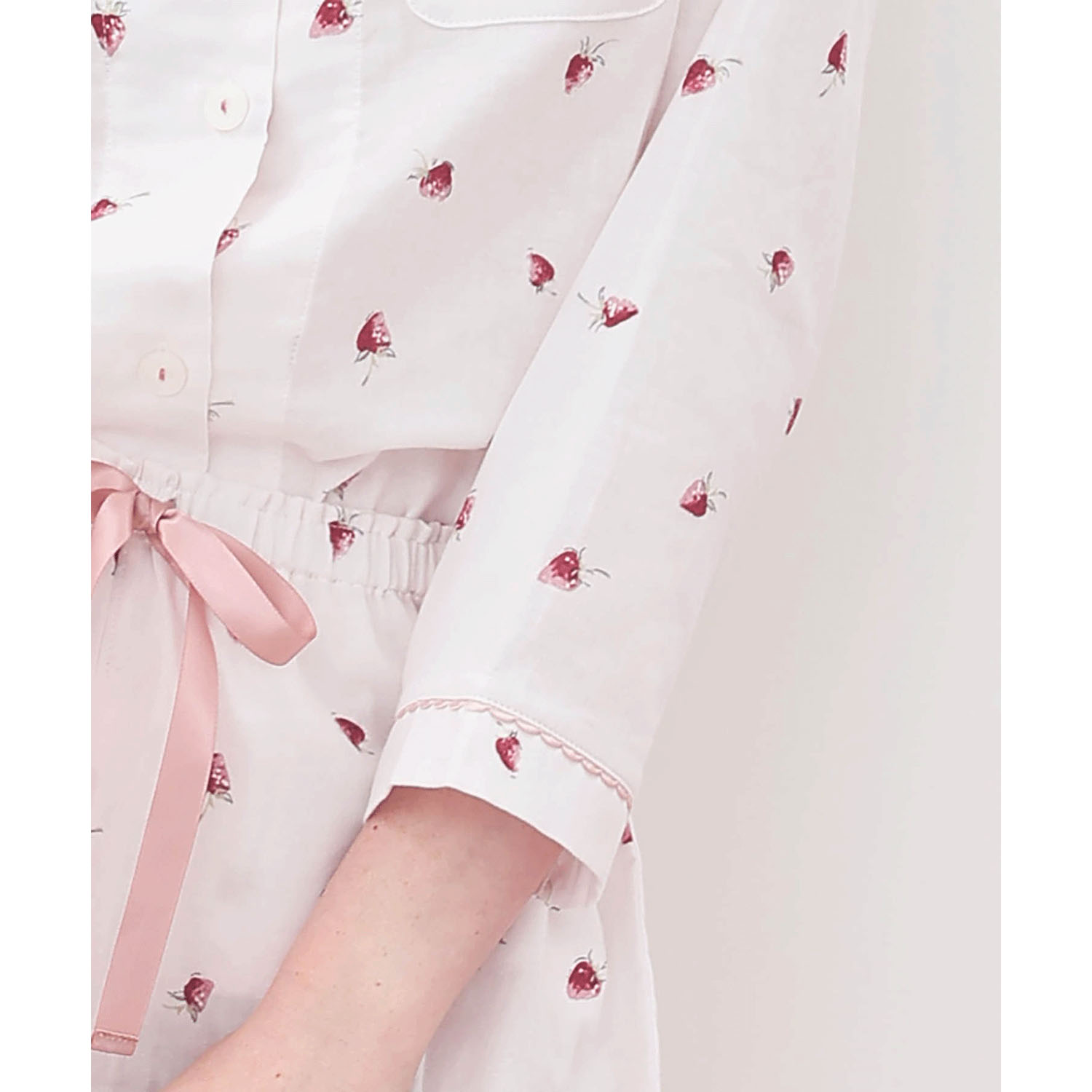 Narue コットンダブルガーゼいちごシャツパジャマ - 画像12