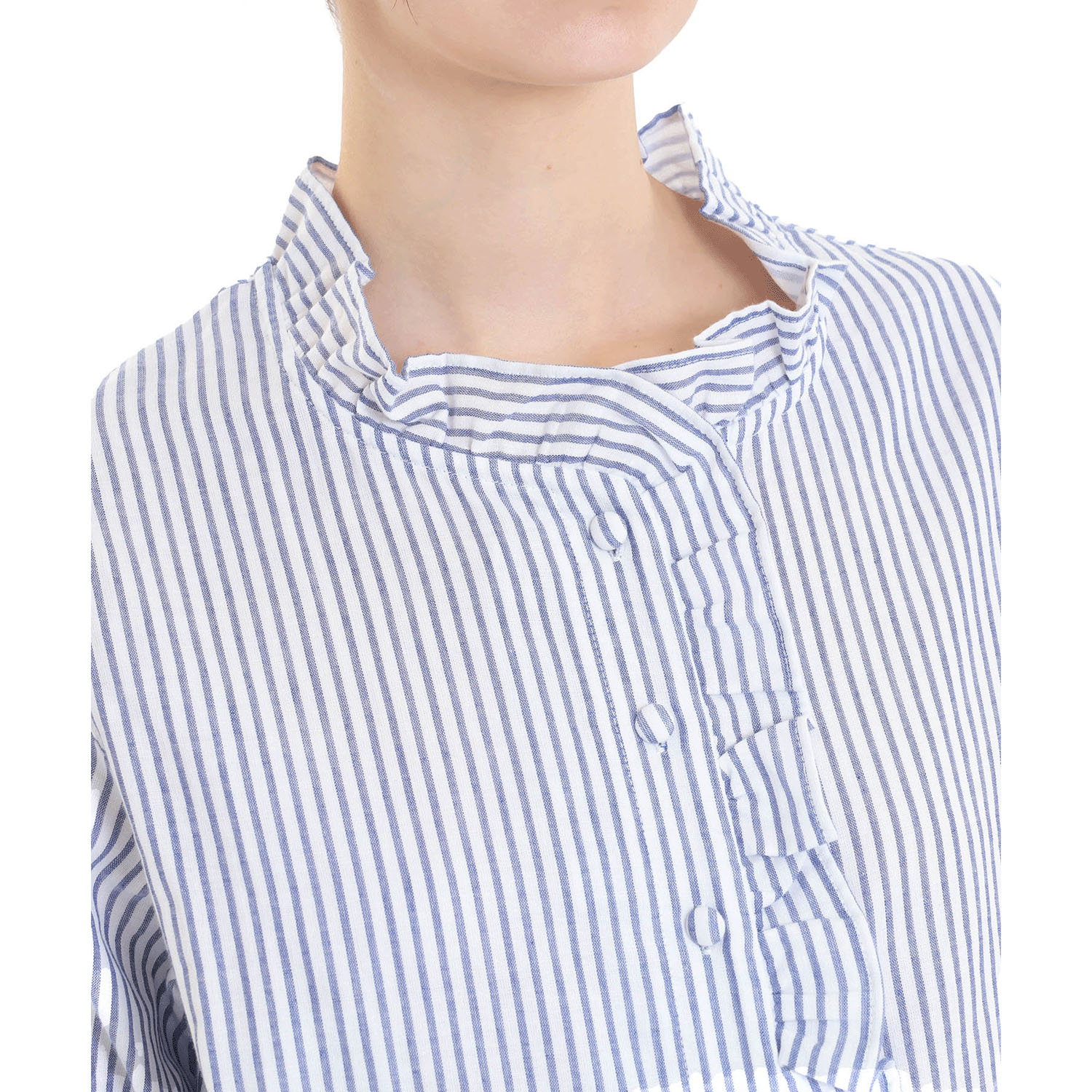 Narue コットンダブルガーゼストライプフリルパジャマ - 画像20