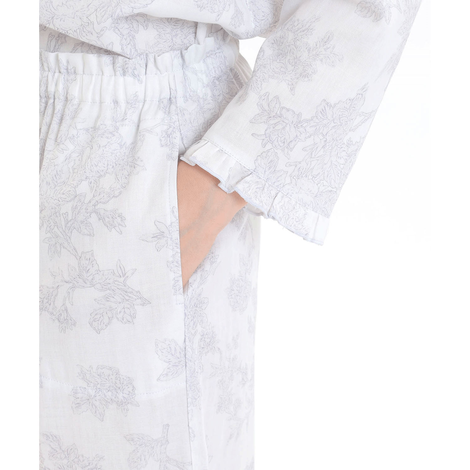 Narue 50／ダブルガーゼローズミュールフリルパジャマ - 画像5