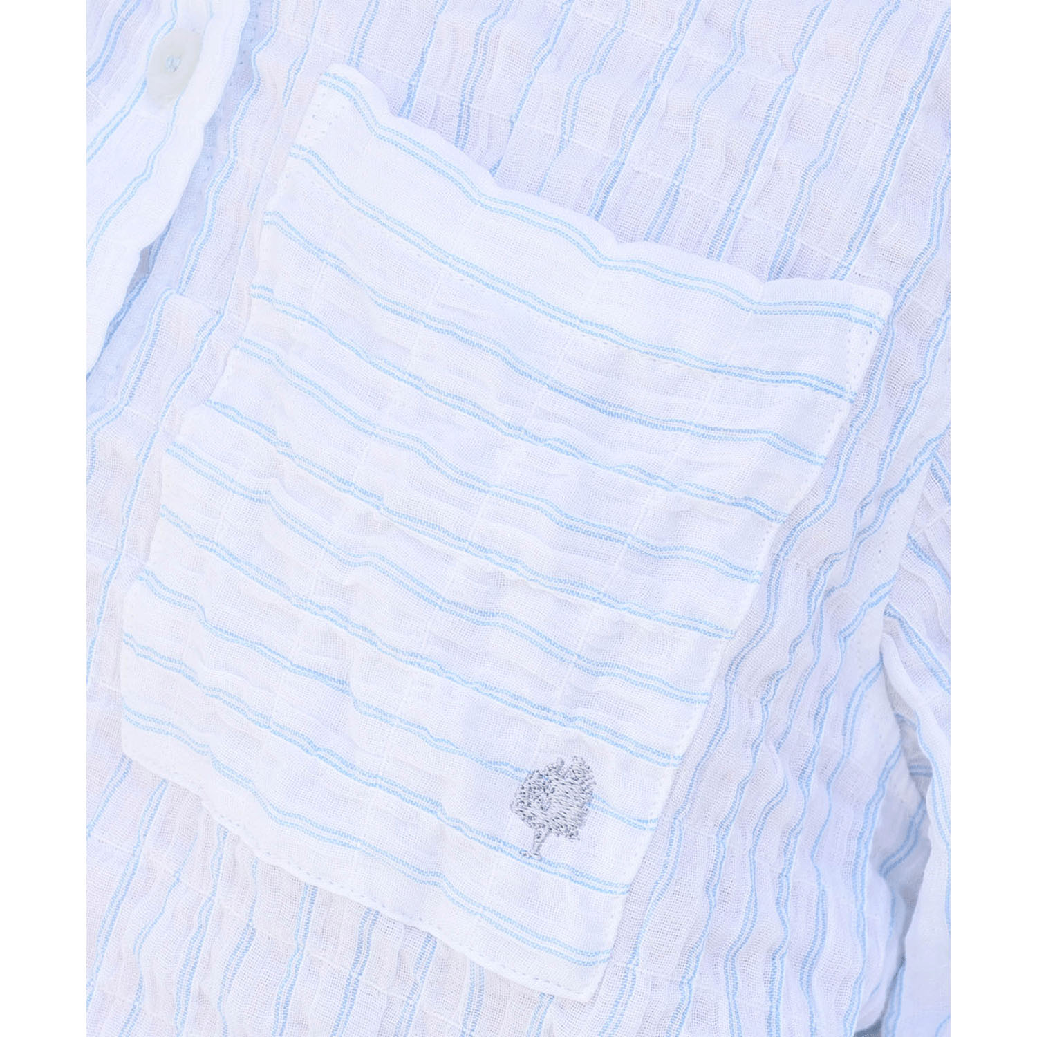 Narue シャーリングダブルガーゼストライプスタンドカラーパジャマ - 画像5