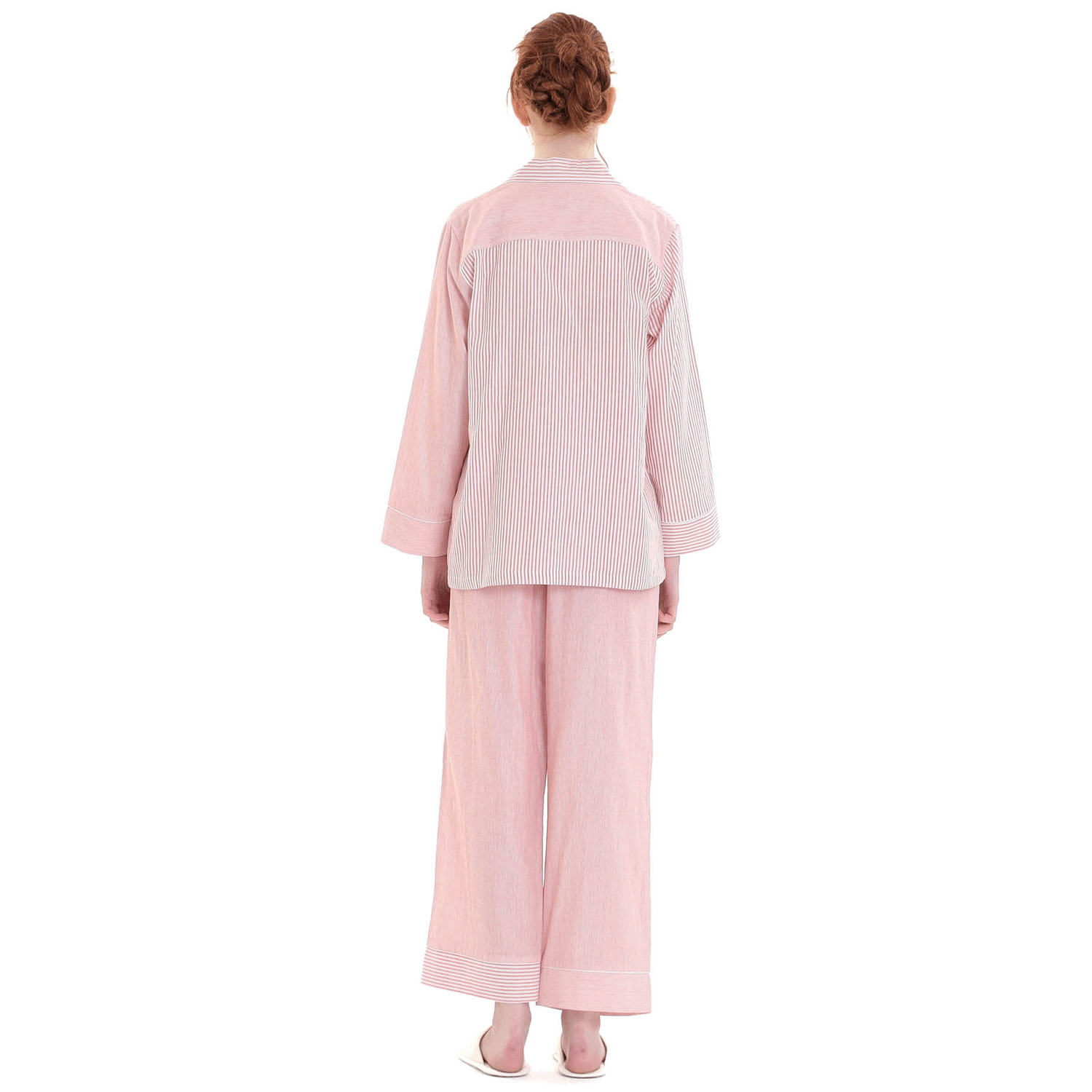 Narue コットンダブルガーゼストライプテーラードパジャマ - 画像8