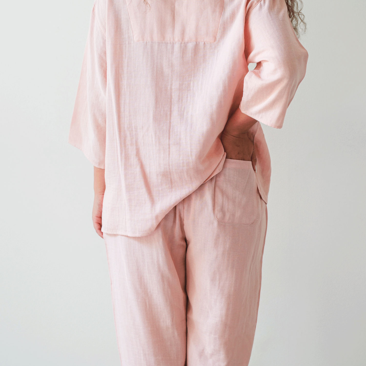 着る保湿クリーム スクエア開襟7分袖パジャマ - 画像6