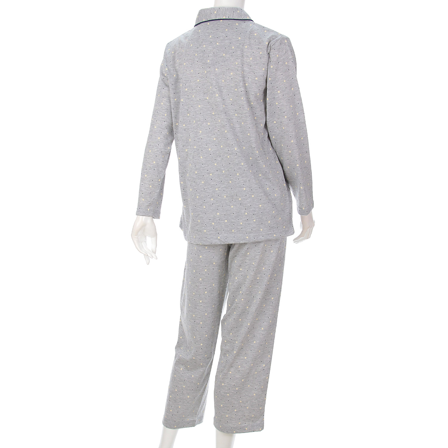 婦人 天竺花ドット柄 シャツパジャマ プチサイズ - 画像2