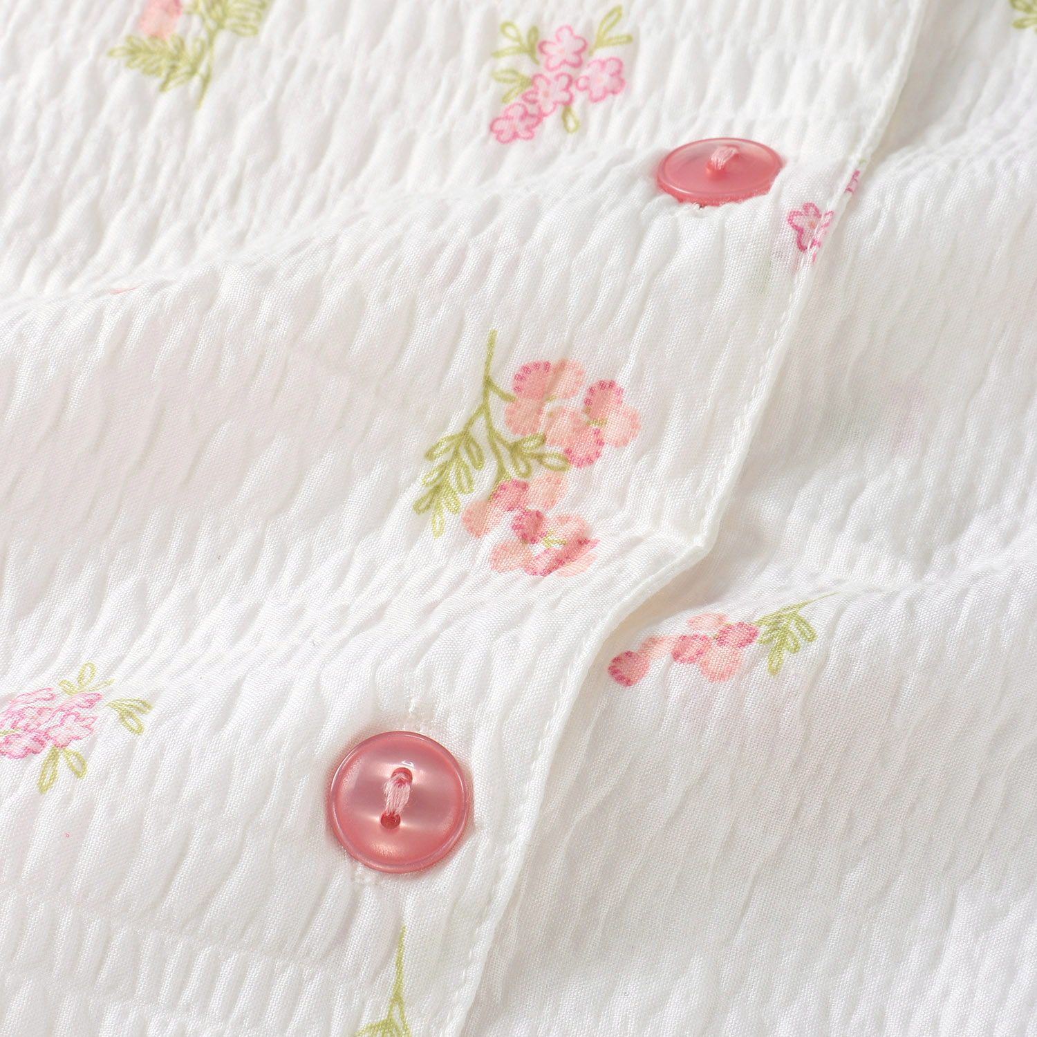 マジョリカ ミモザ柄衿フリル 7分袖7分丈パンツパジャマ - 画像4