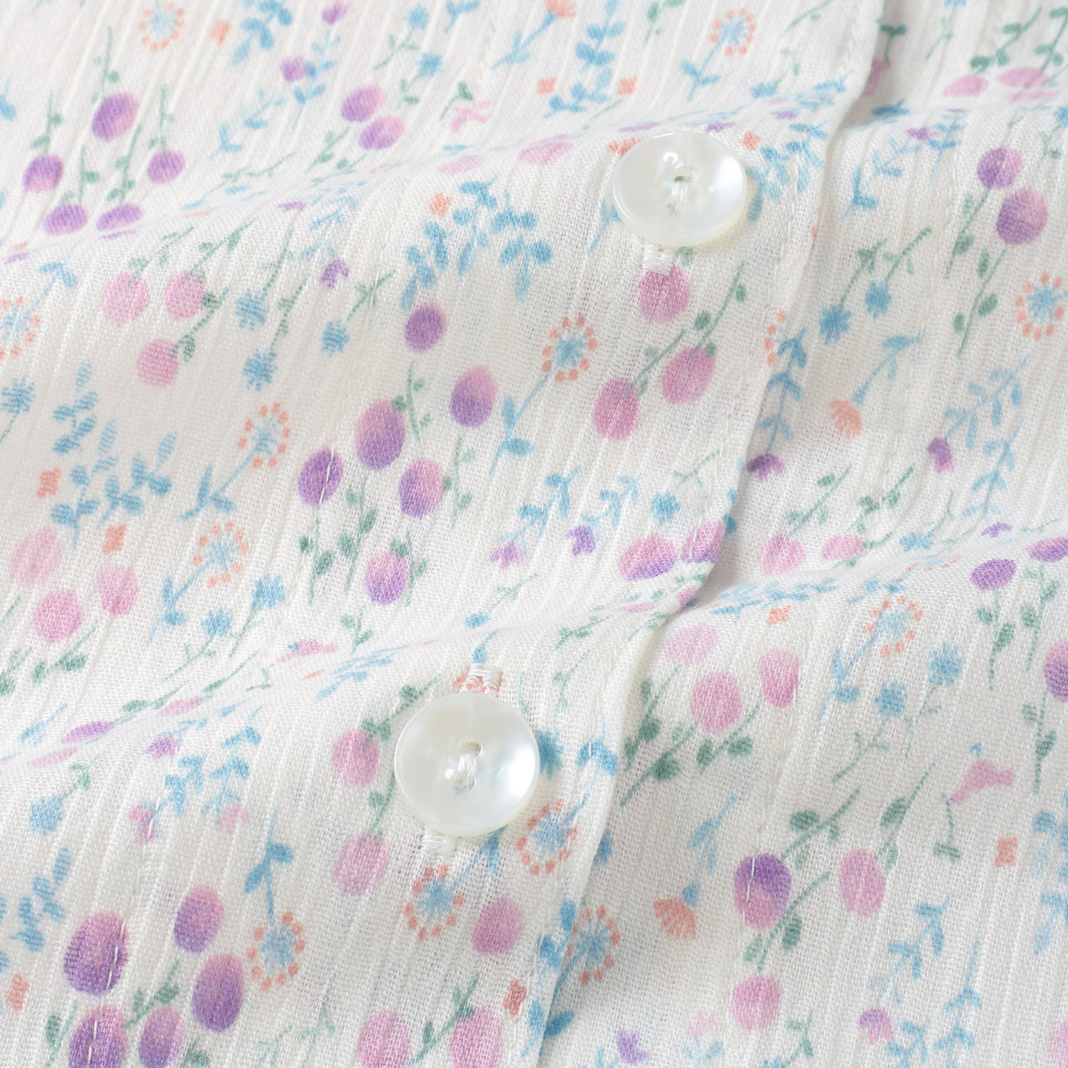 婦人 楊柳全開長袖パジャマ プチサイズS／M／L 日本製 - 画像6