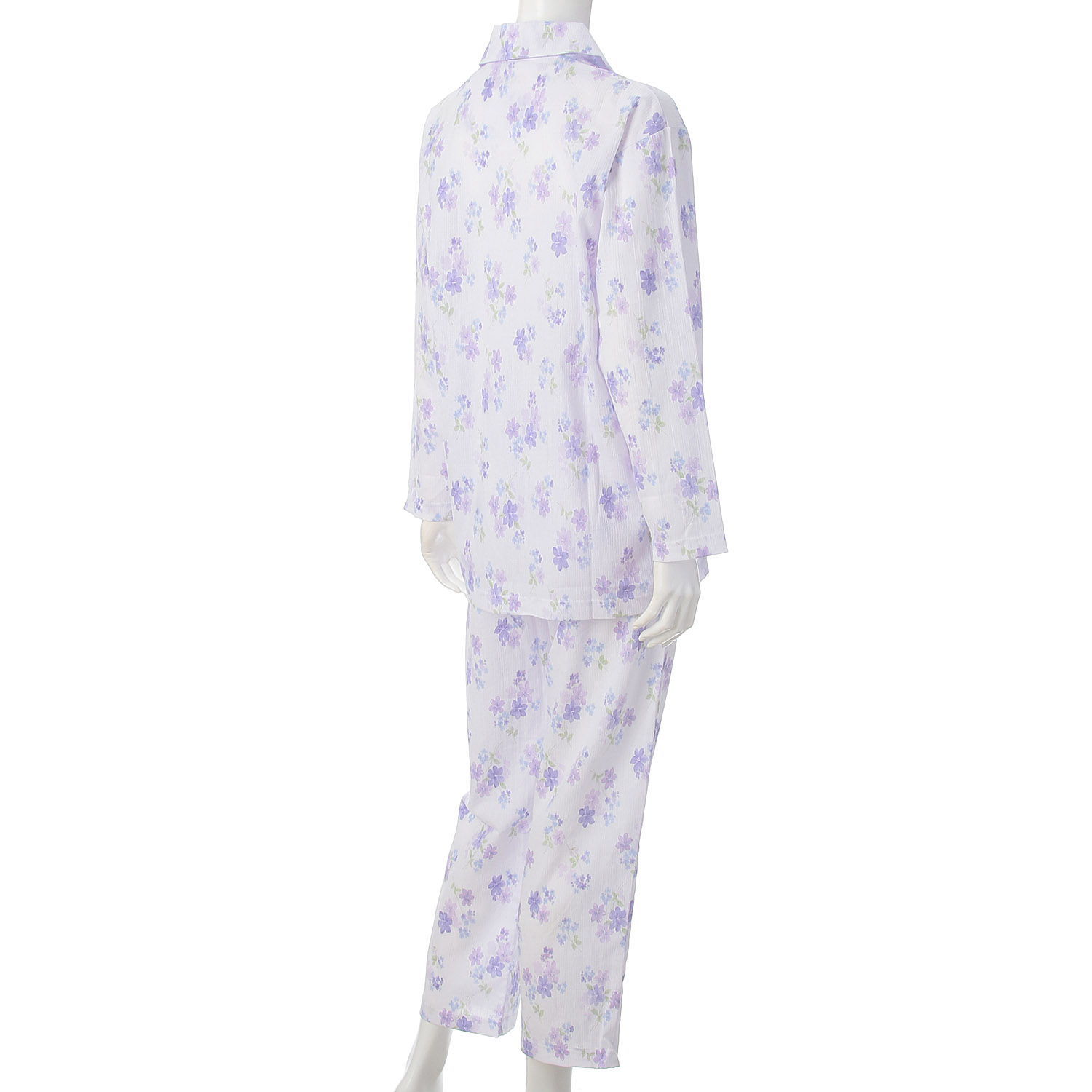 婦人 楊柳全開長袖パジャマ S／M／L 日本製 - 画像4