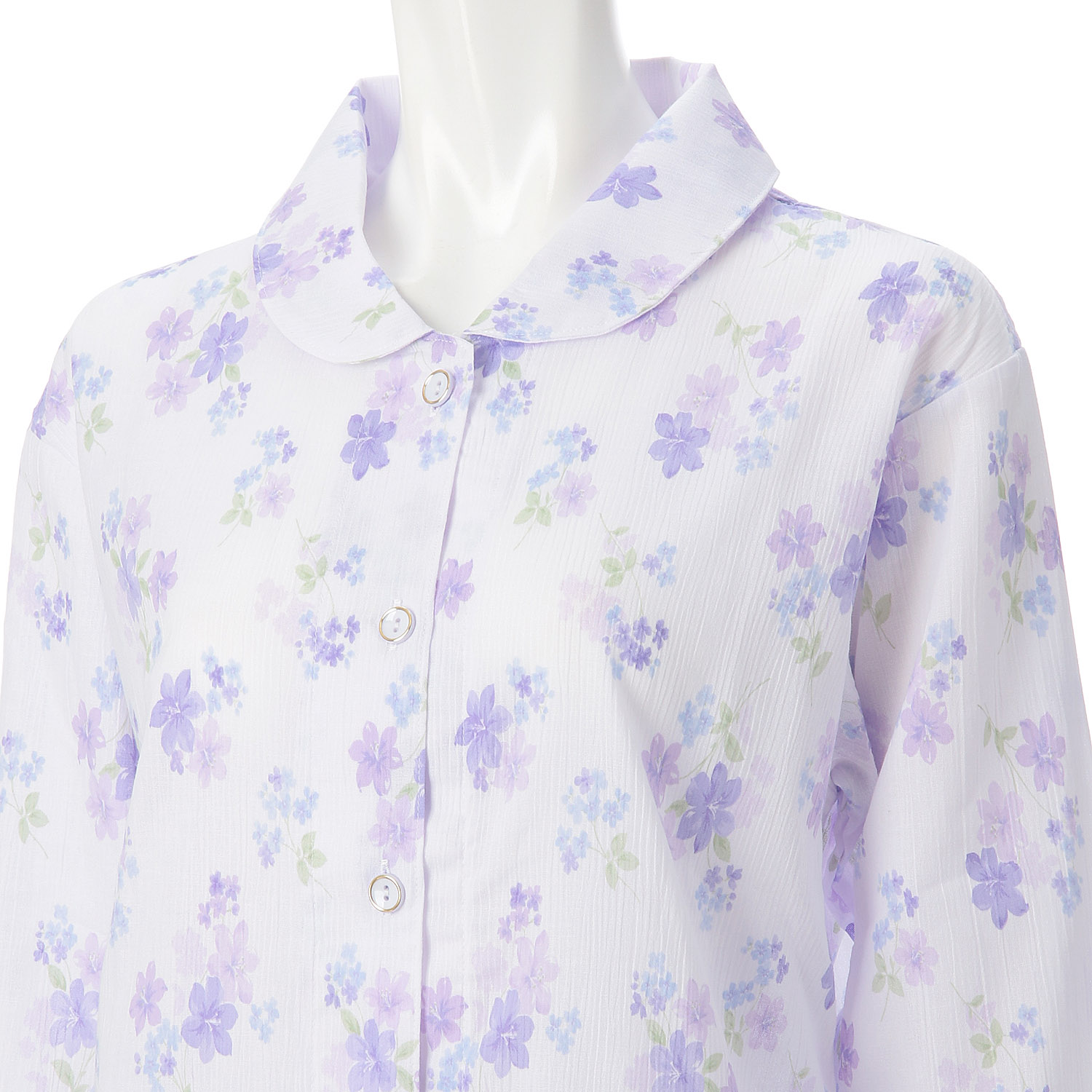 婦人 楊柳全開長袖パジャマ S／M／L 日本製 - 画像5