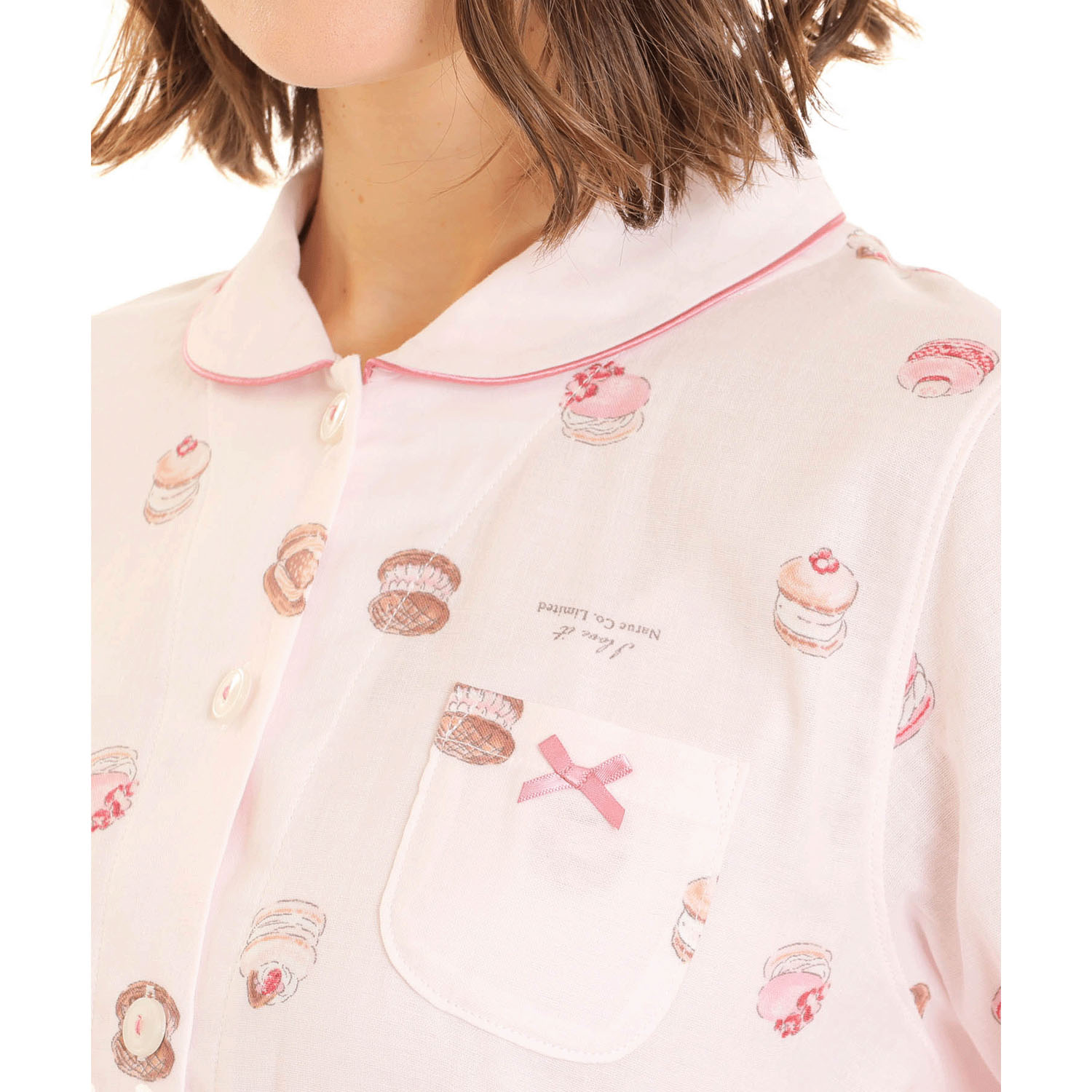 Narue ダブルガーゼマカロンシャツパジャマ - 画像11