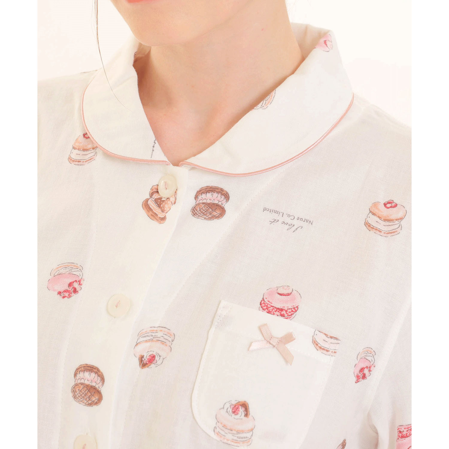 Narue ダブルガーゼマカロンシャツパジャマ - 画像4