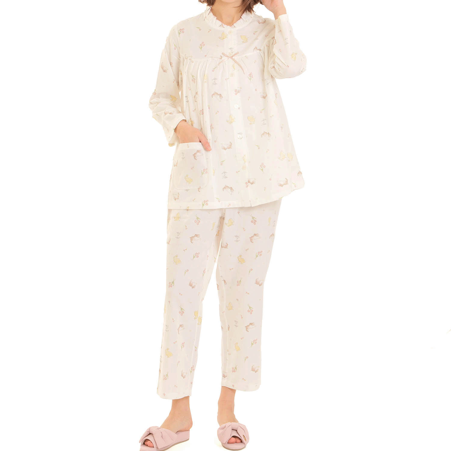 Narue ダブルガーゼプティラパンフリルパジャマ - 画像2