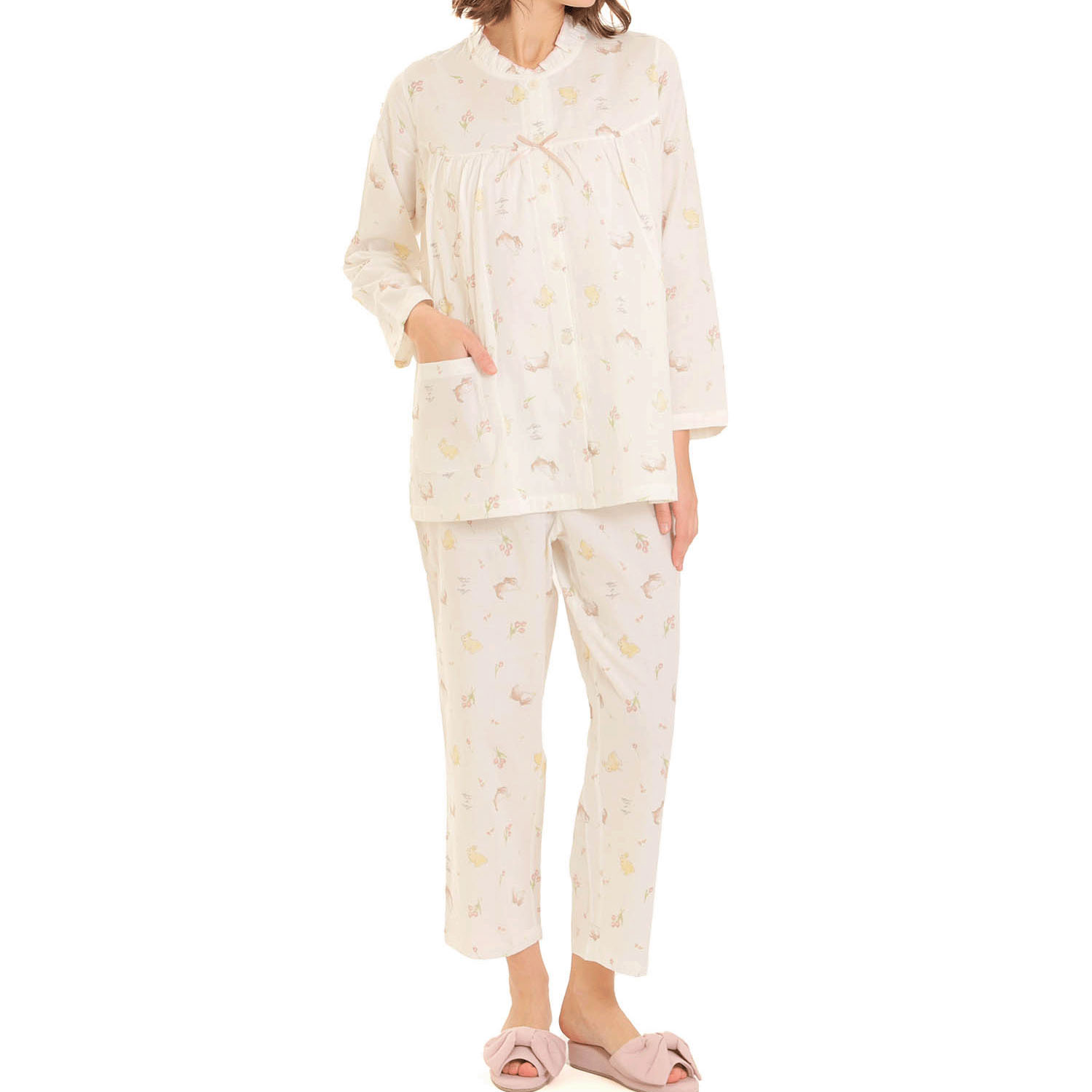 Narue ダブルガーゼプティラパンフリルパジャマ - 画像3