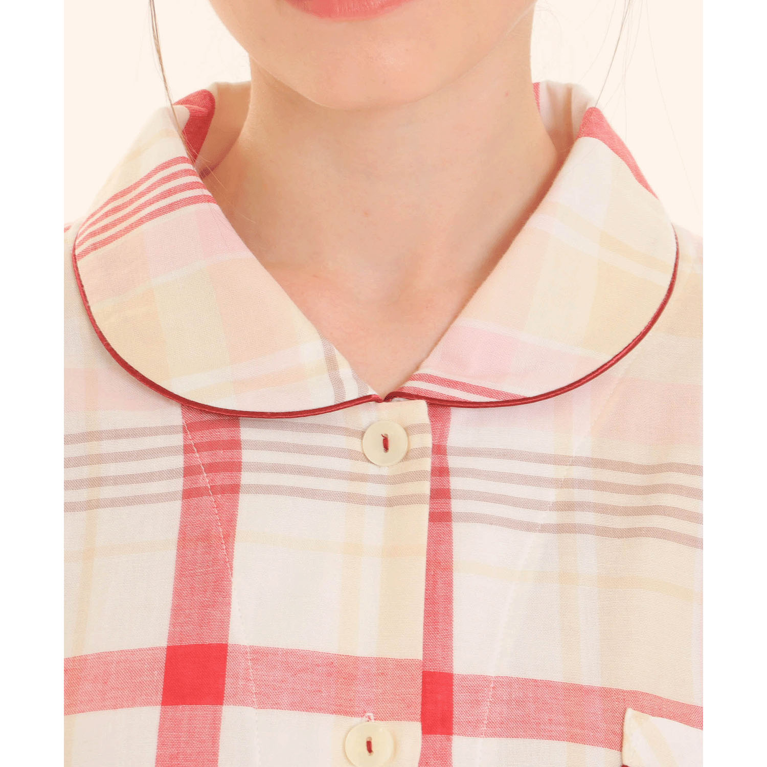 Narue ダブルガーゼマドラスチェックシャツパジャマ - 画像11