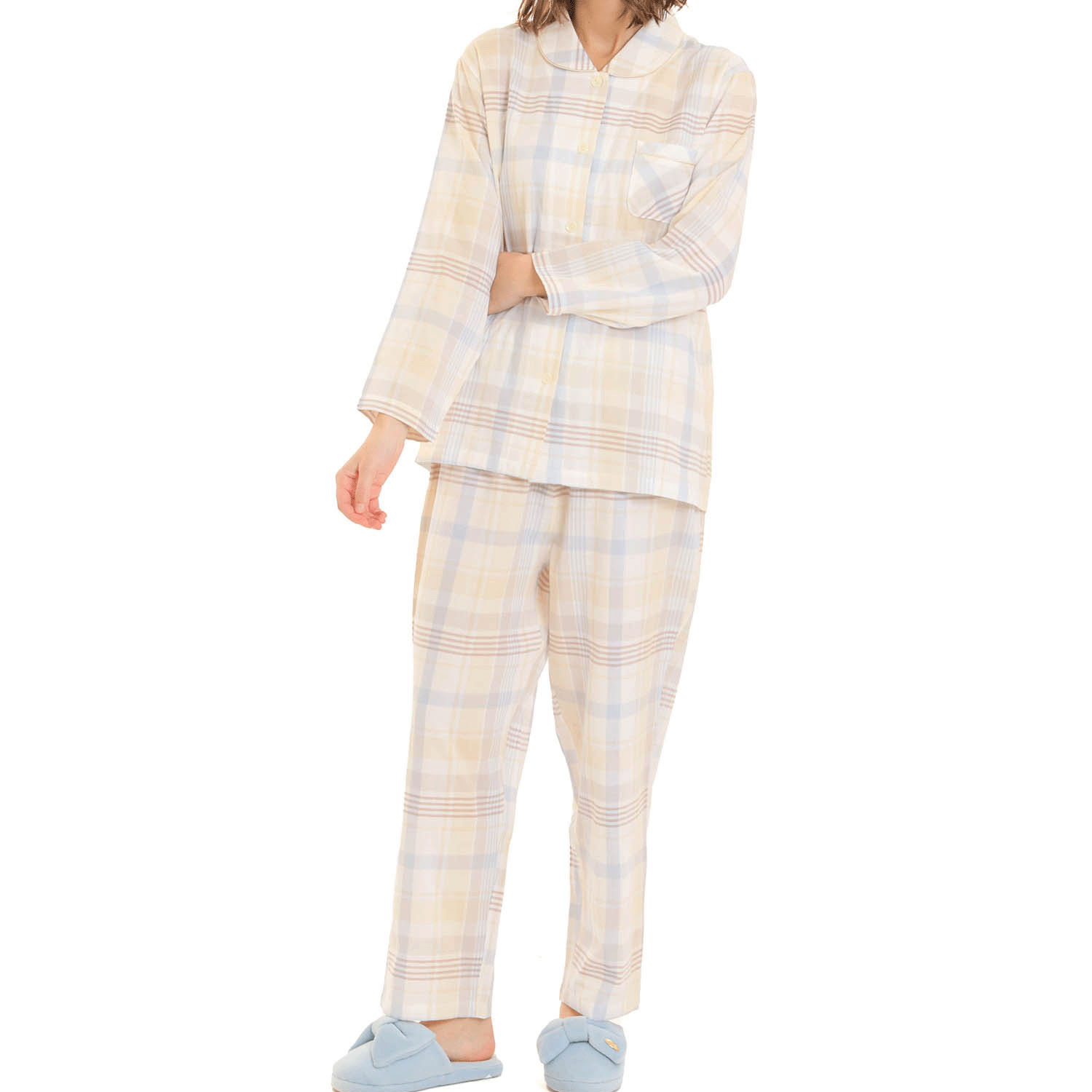 Narue ダブルガーゼマドラスチェックシャツパジャマ - 画像17