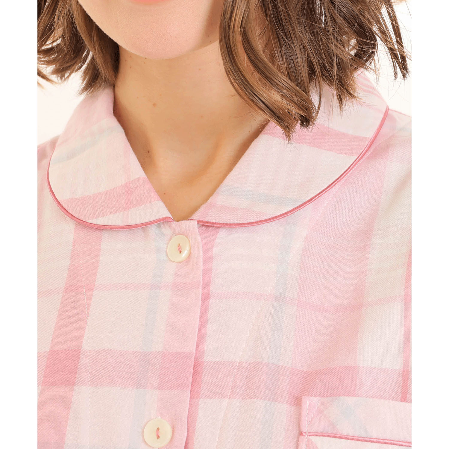 Narue ダブルガーゼマドラスチェックシャツパジャマ - 画像4