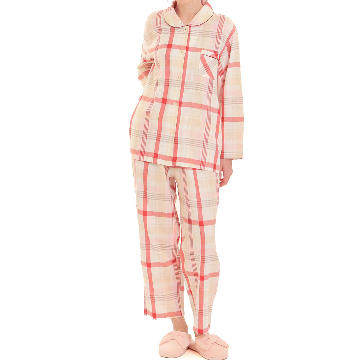 Narue ダブルガーゼマドラスチェックシャツパジャマ - 画像10