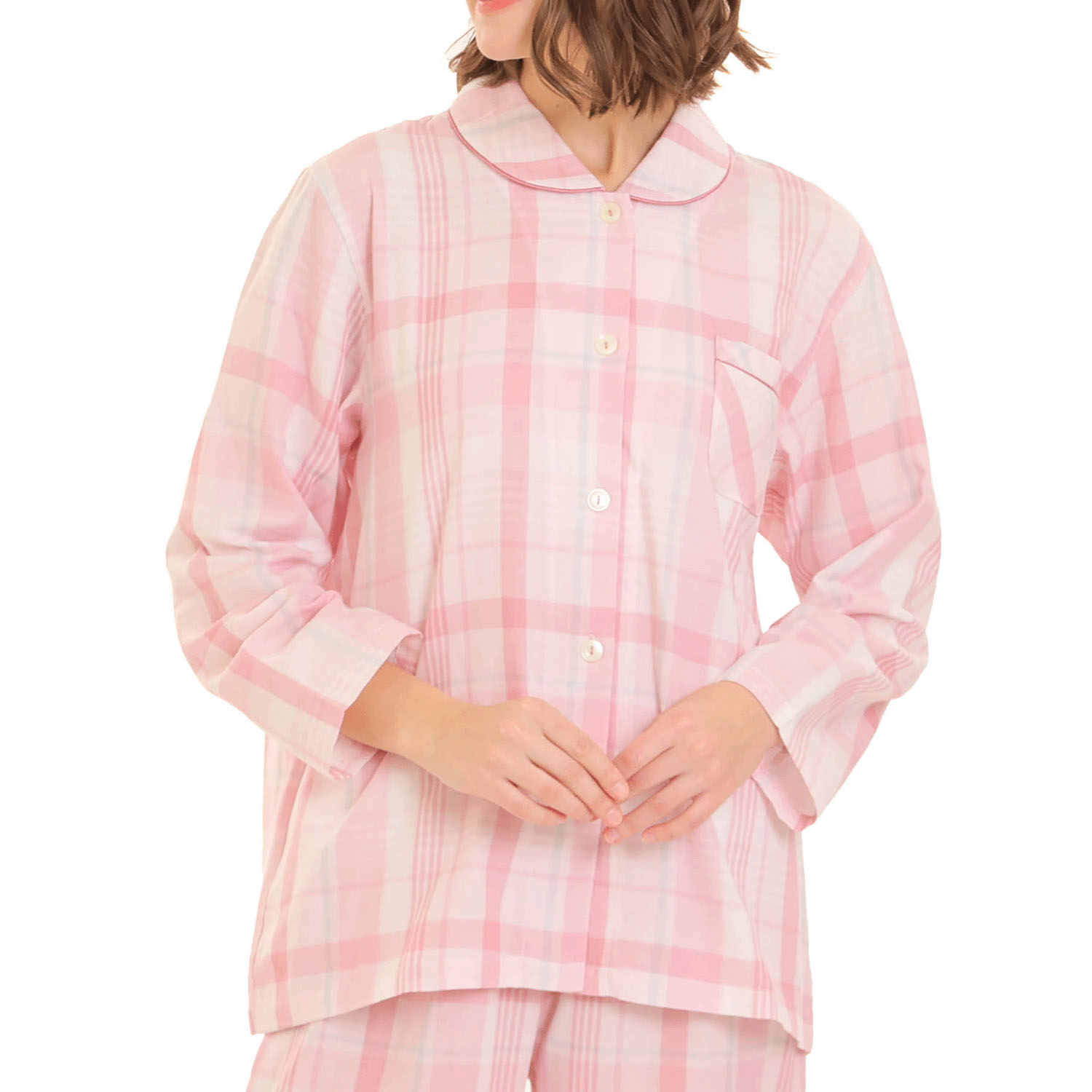 Narue ダブルガーゼマドラスチェックシャツパジャマ