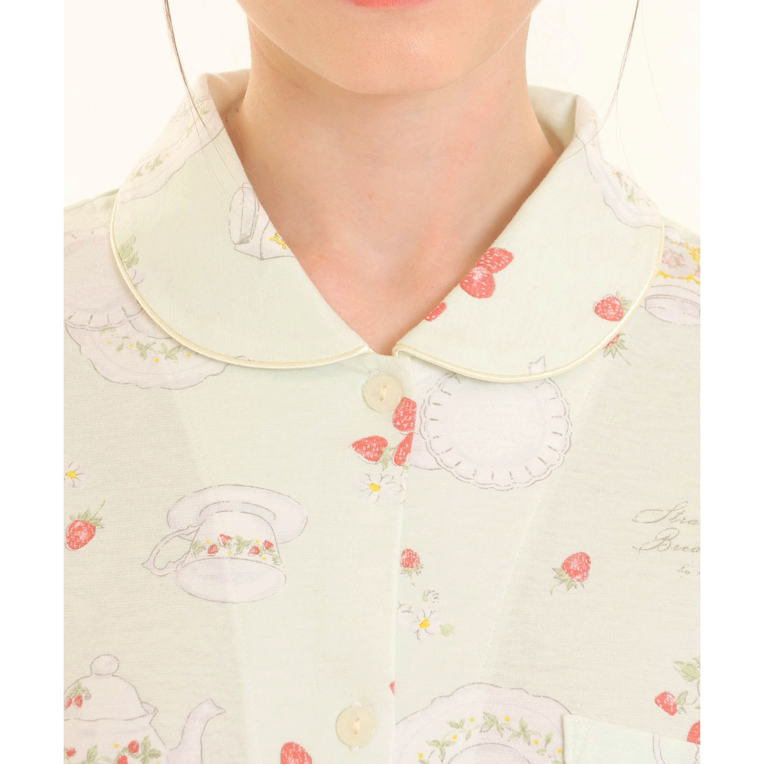 Narue 天竺ストロベリーカトラリーシャツパジャマ - 画像11