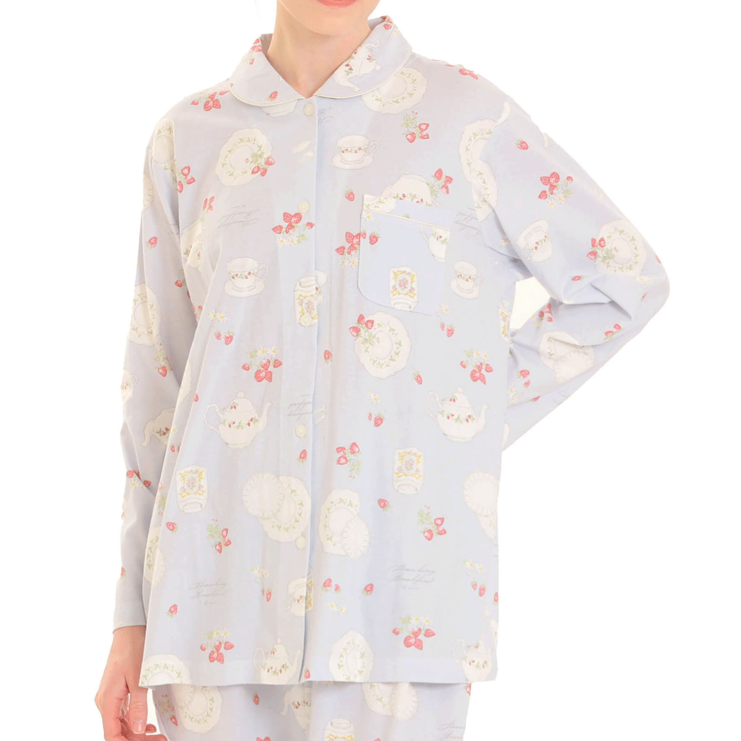 Narue 天竺ストロベリーカトラリーシャツパジャマ - 画像15