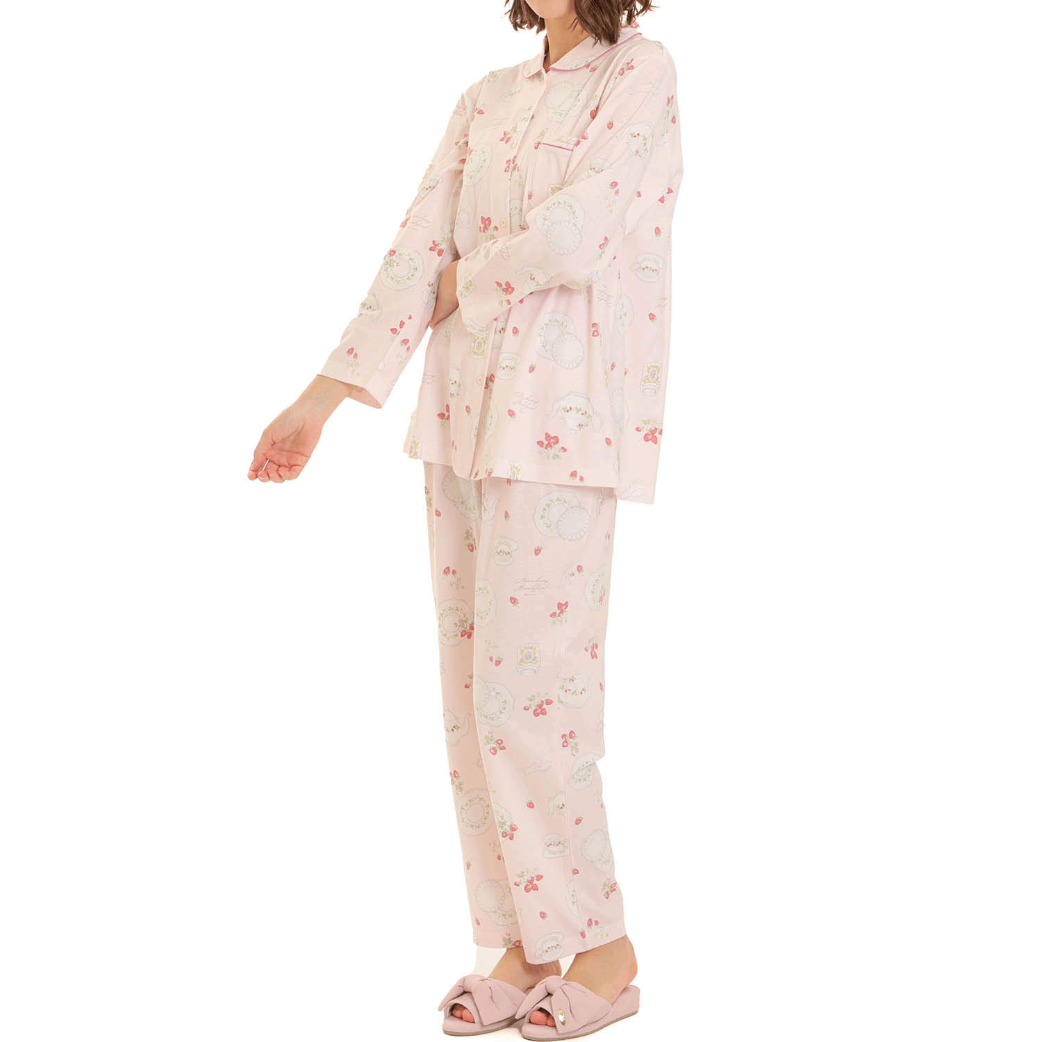 Narue 天竺ストロベリーカトラリーシャツパジャマ - 画像3