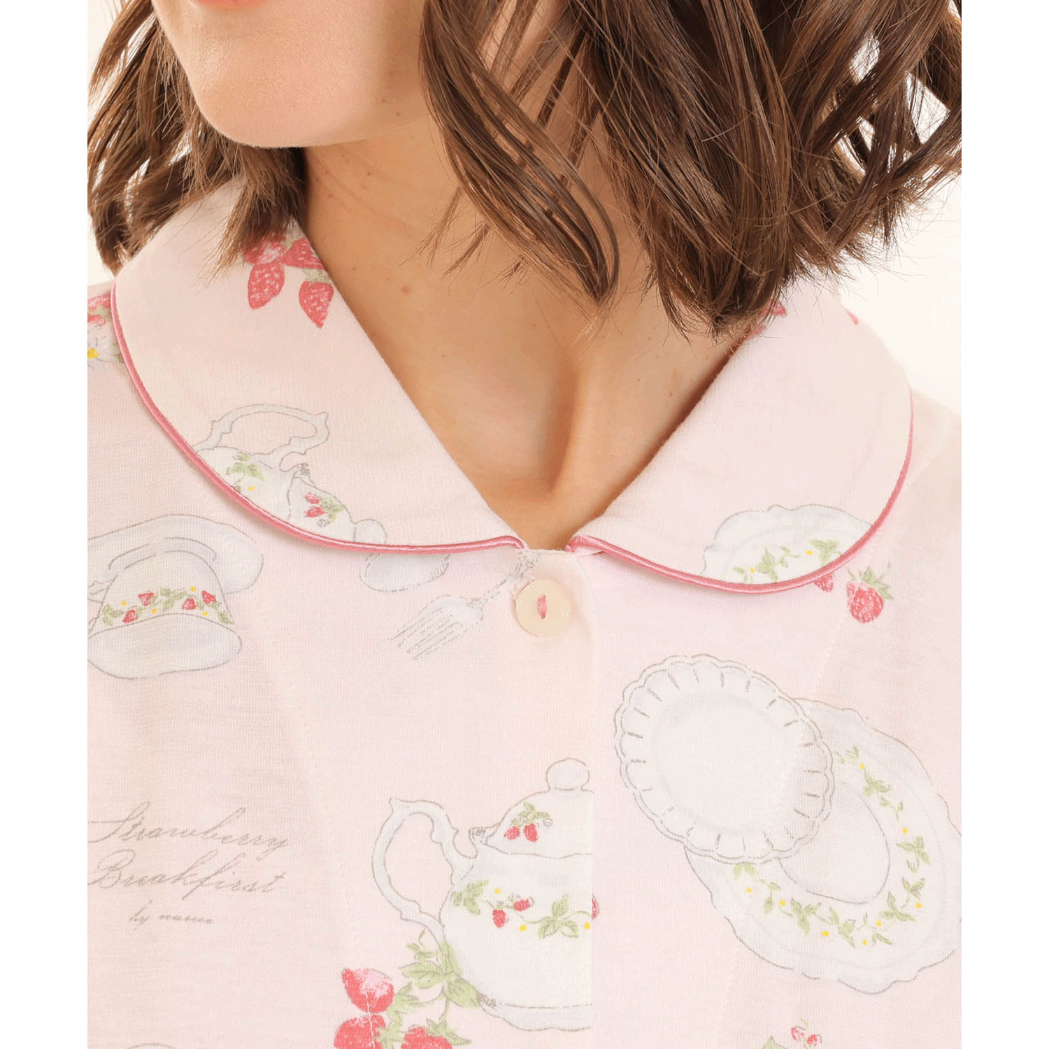 Narue 天竺ストロベリーカトラリーシャツパジャマ - 画像4