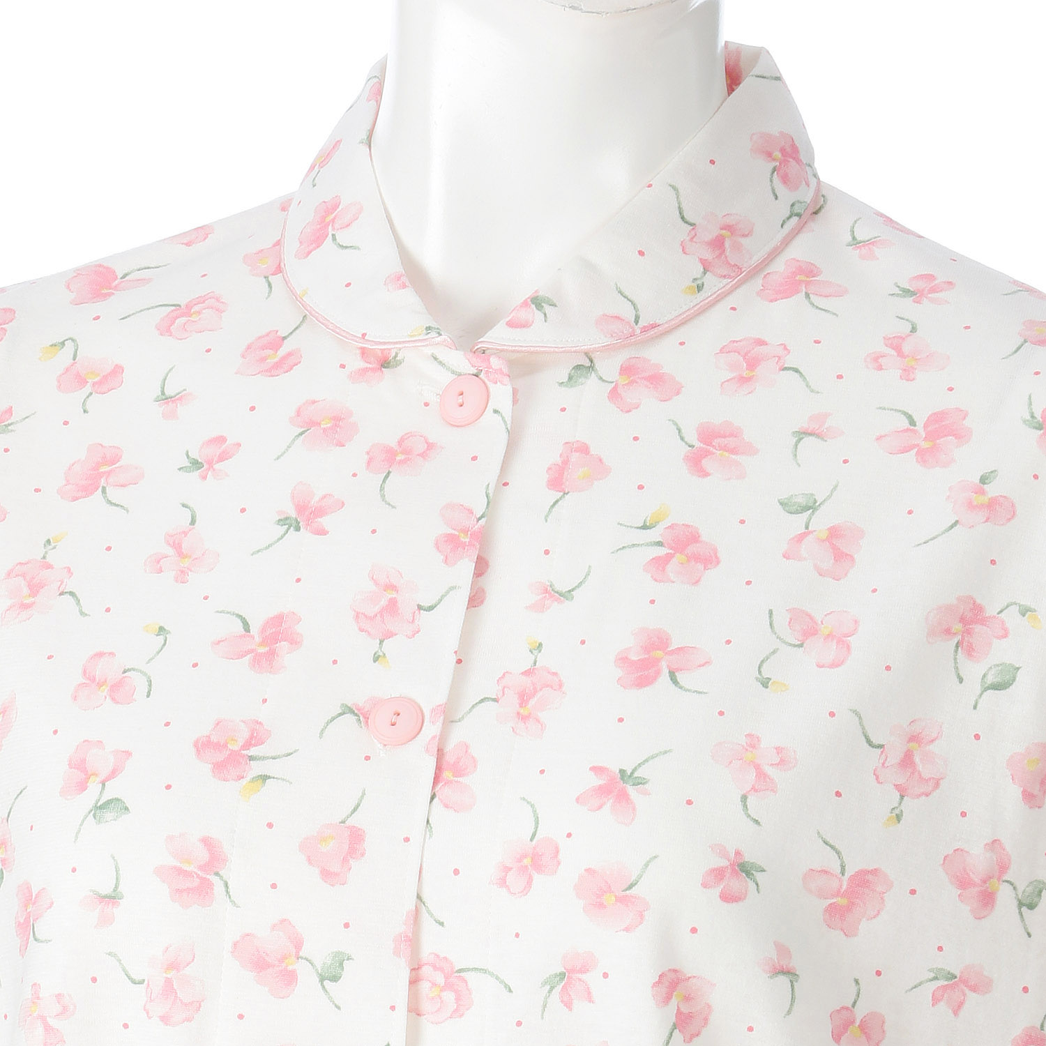 婦人 綿天竺パンジー柄パジャマ 日本製 - 画像3